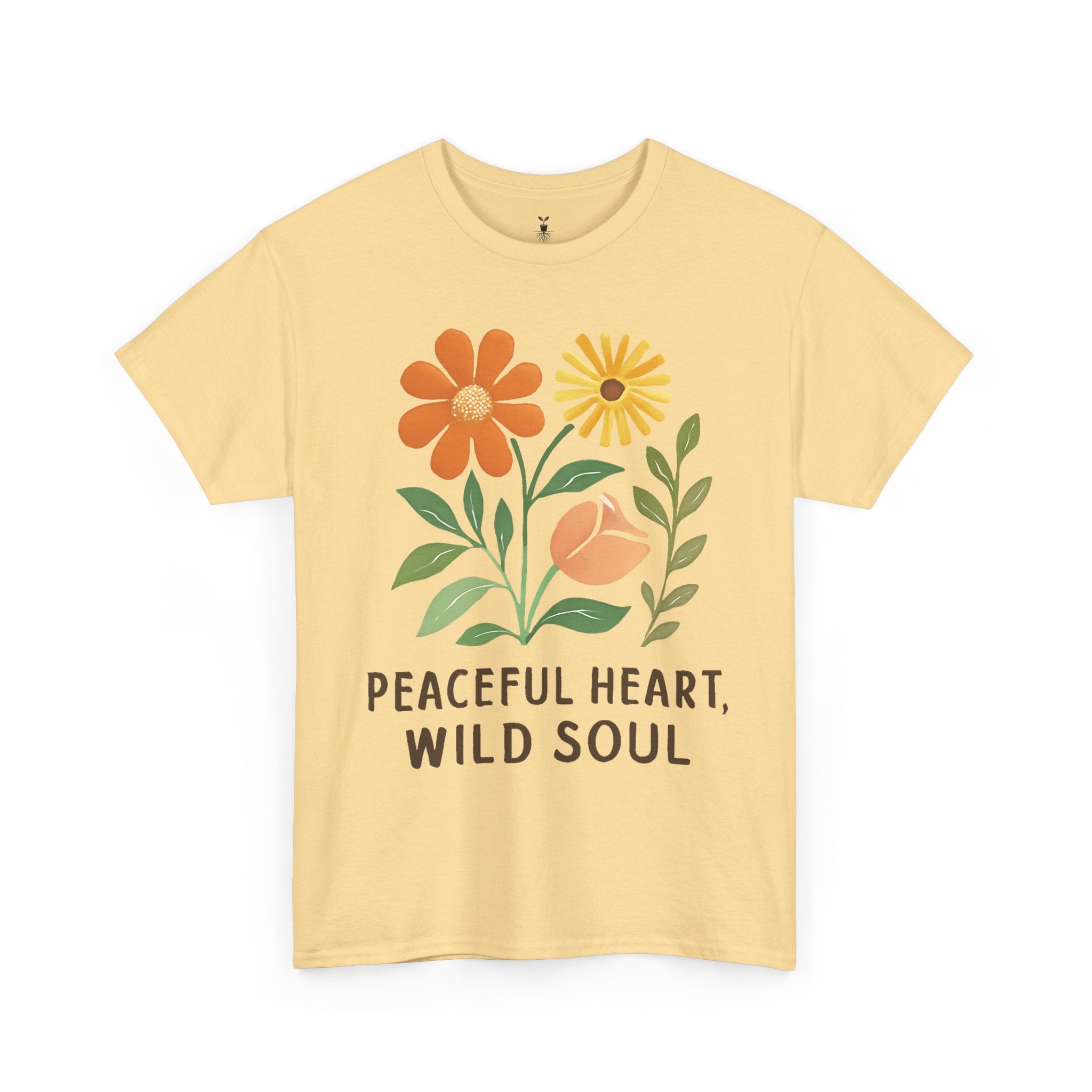 Boho Aesthetic Floral  Peaceful Heart Wild Soul T-SHirt