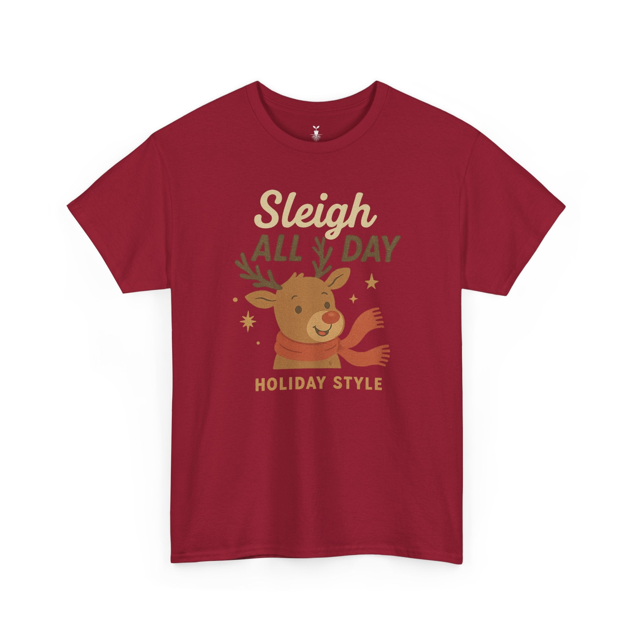Funny Holiday Christmas T-Shirt Sleigh All Day