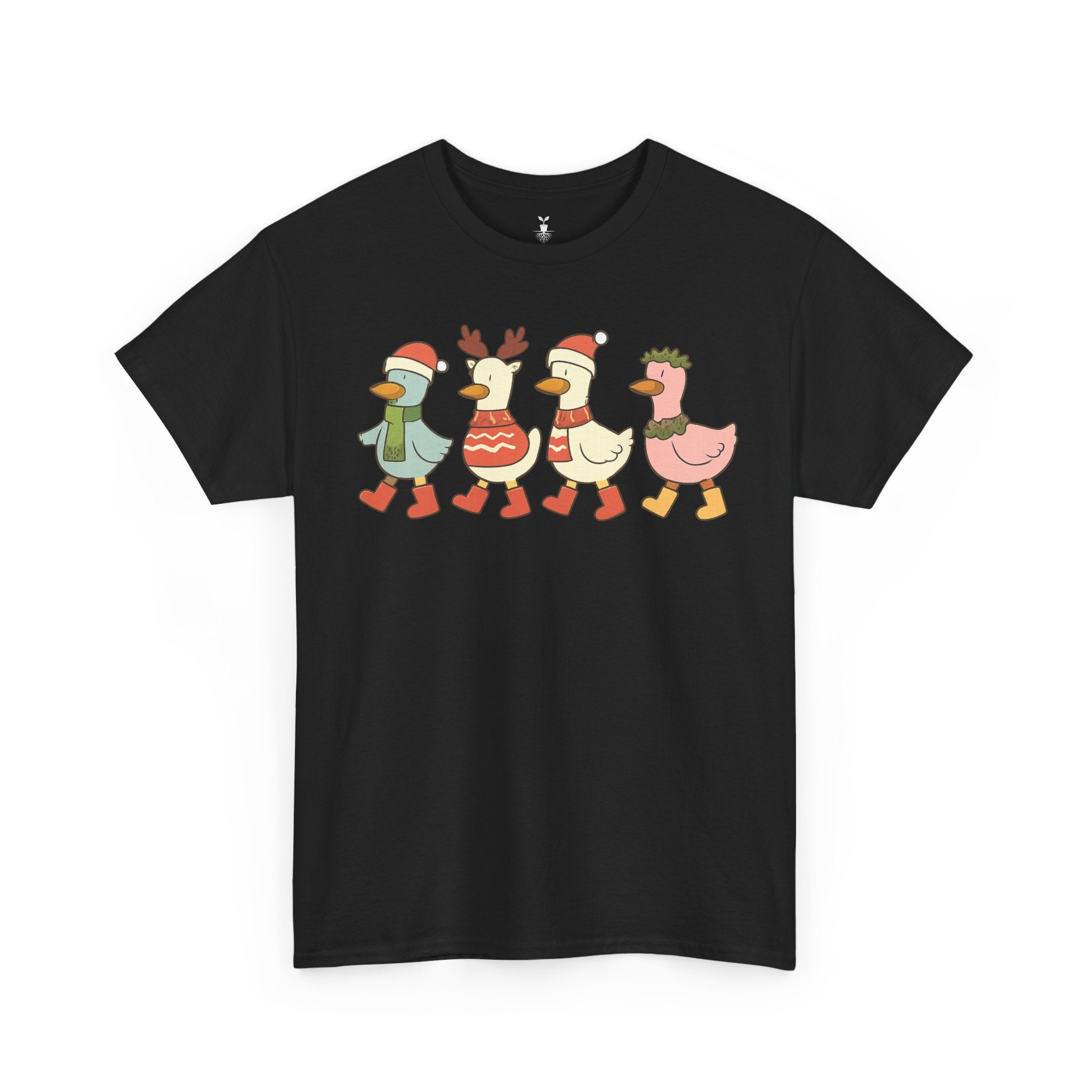Christmas Duck T-shirt with Festive Outfit Santa Reindeer Hat
