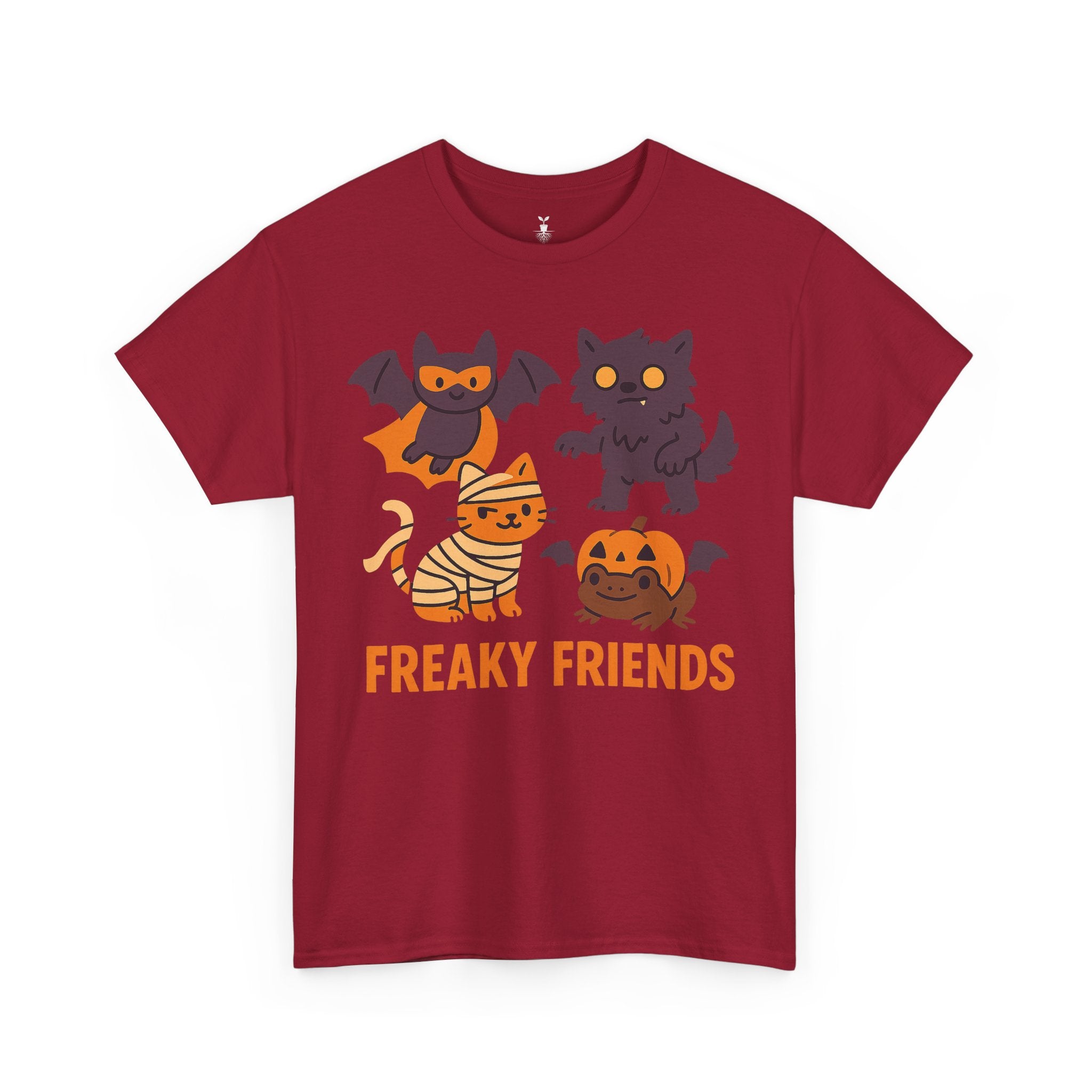 Freaky Friends Bat, Mummy Cat, Werewolf & Pumpkin T-Shirt