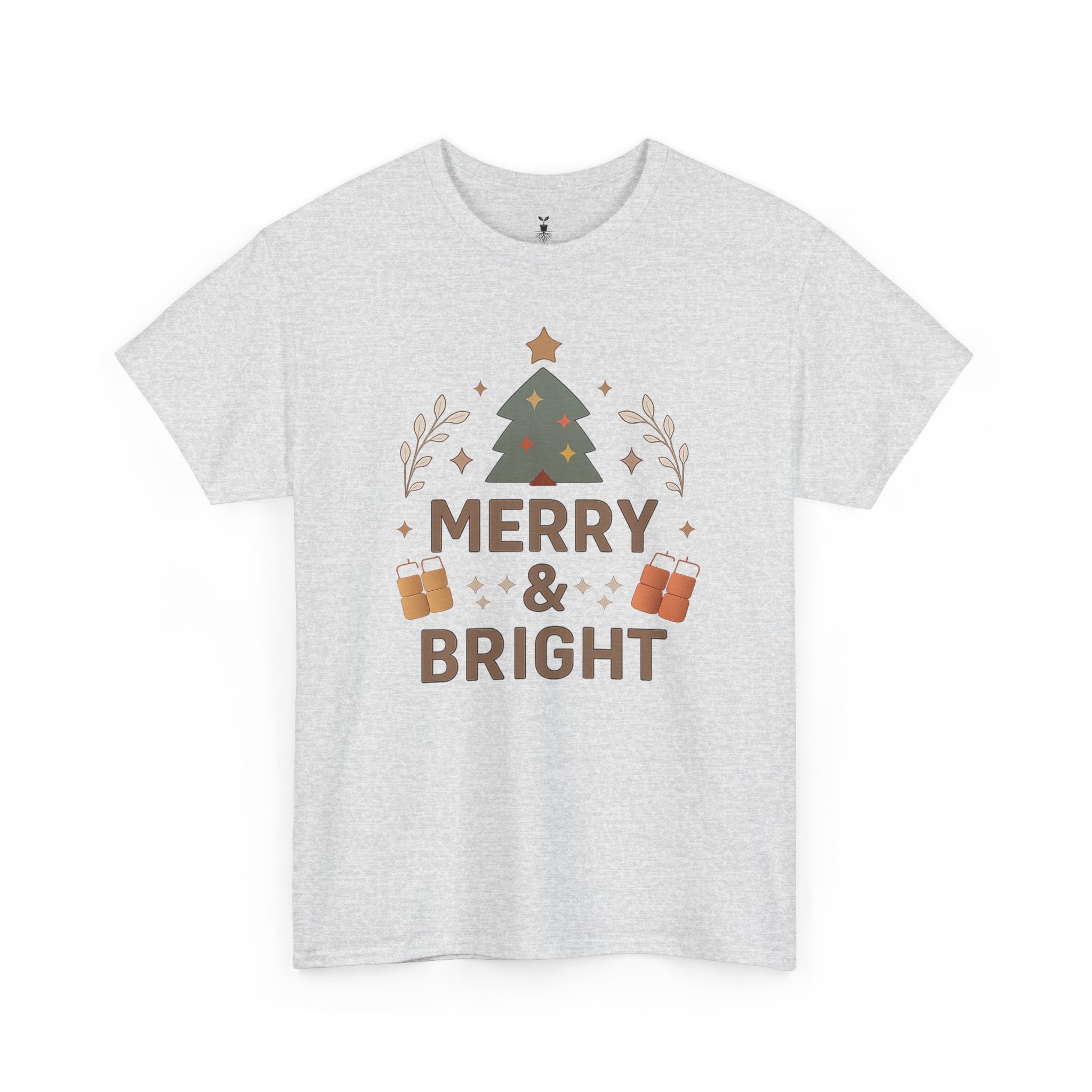 Merry & Bright Christmas Tree Graphic T-Shirt