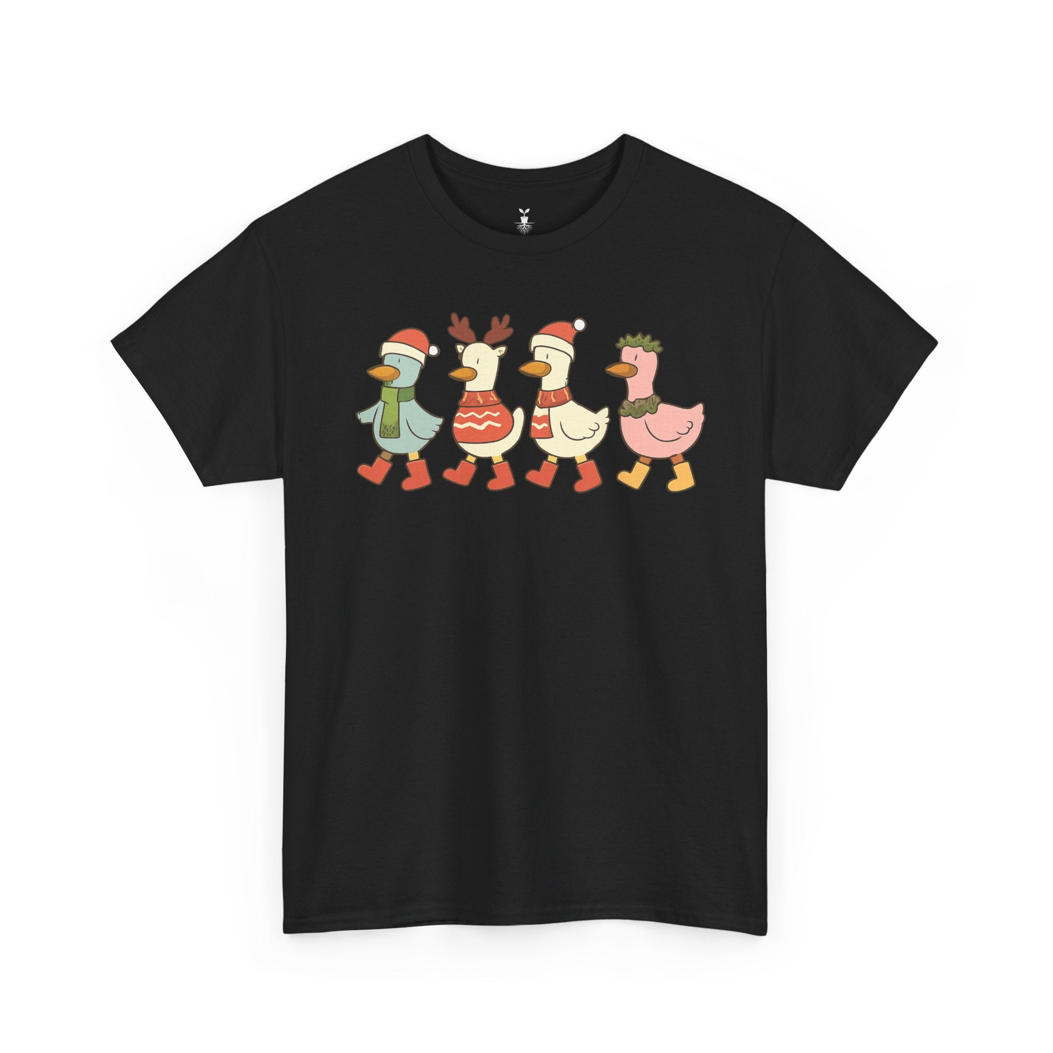 Christmas Duck T-shirt with Festive Outfit Santa Reindeer Hat
