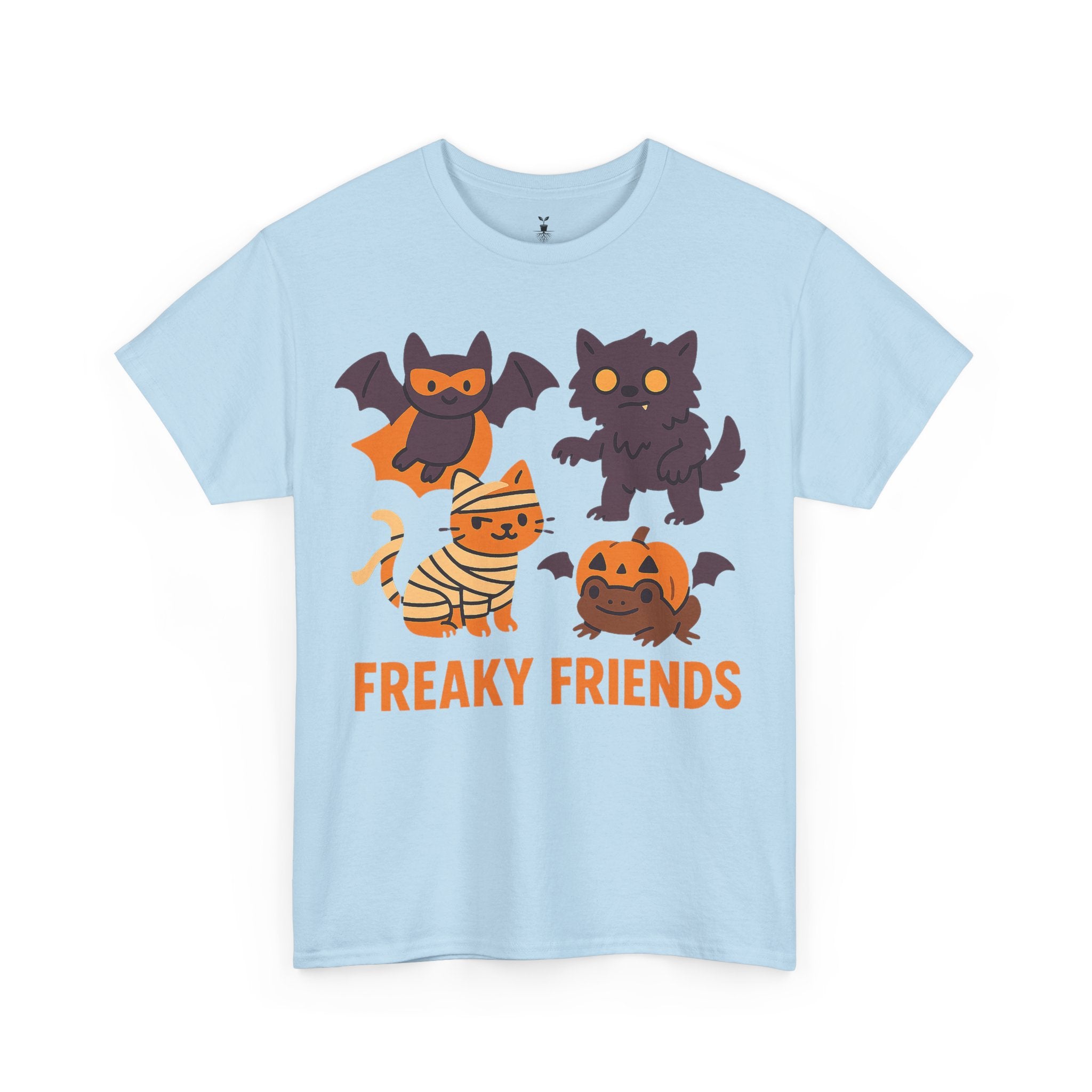 Freaky Friends Bat, Mummy Cat, Werewolf & Pumpkin T-Shirt