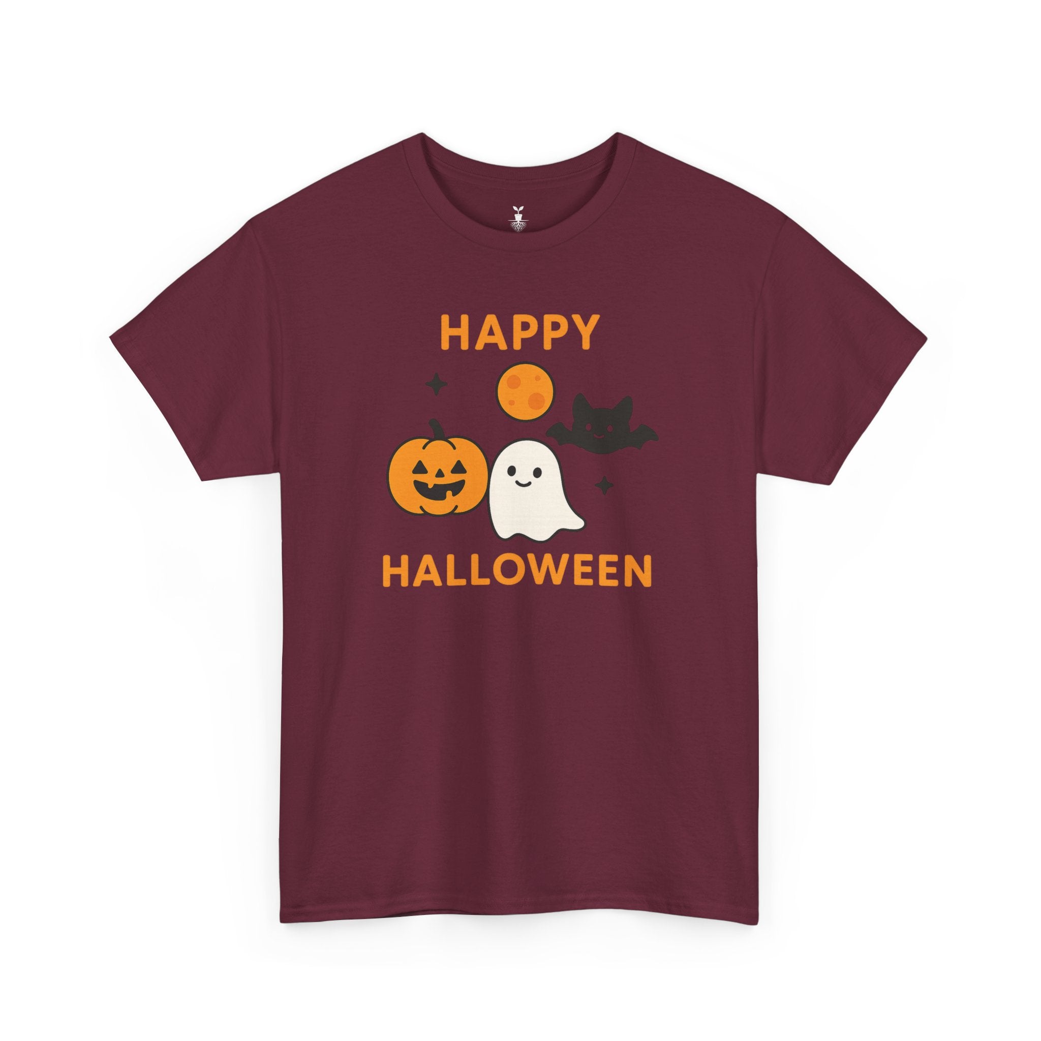 Cartoon Pumpkin, Ghost & Bat T-Shirt