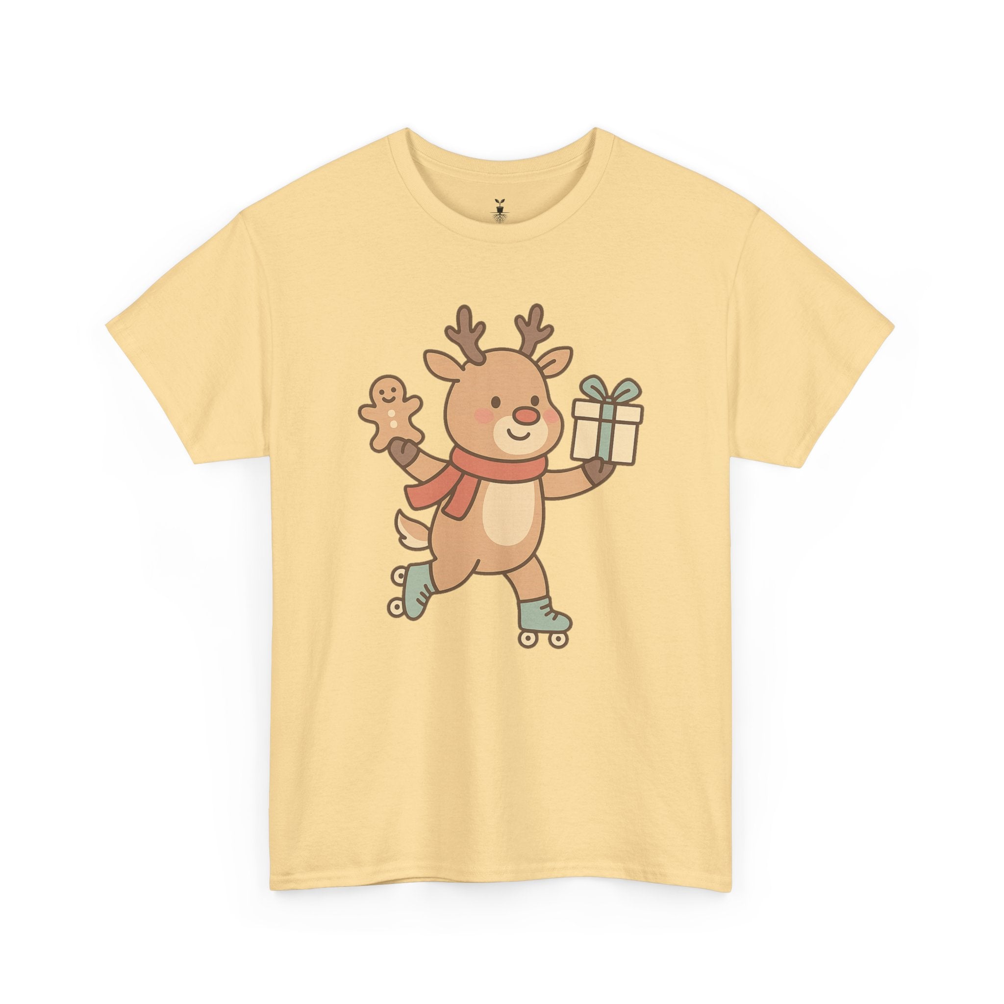 Christmas  Cute Reindeer with Gift & Gingerbread T-Shirt