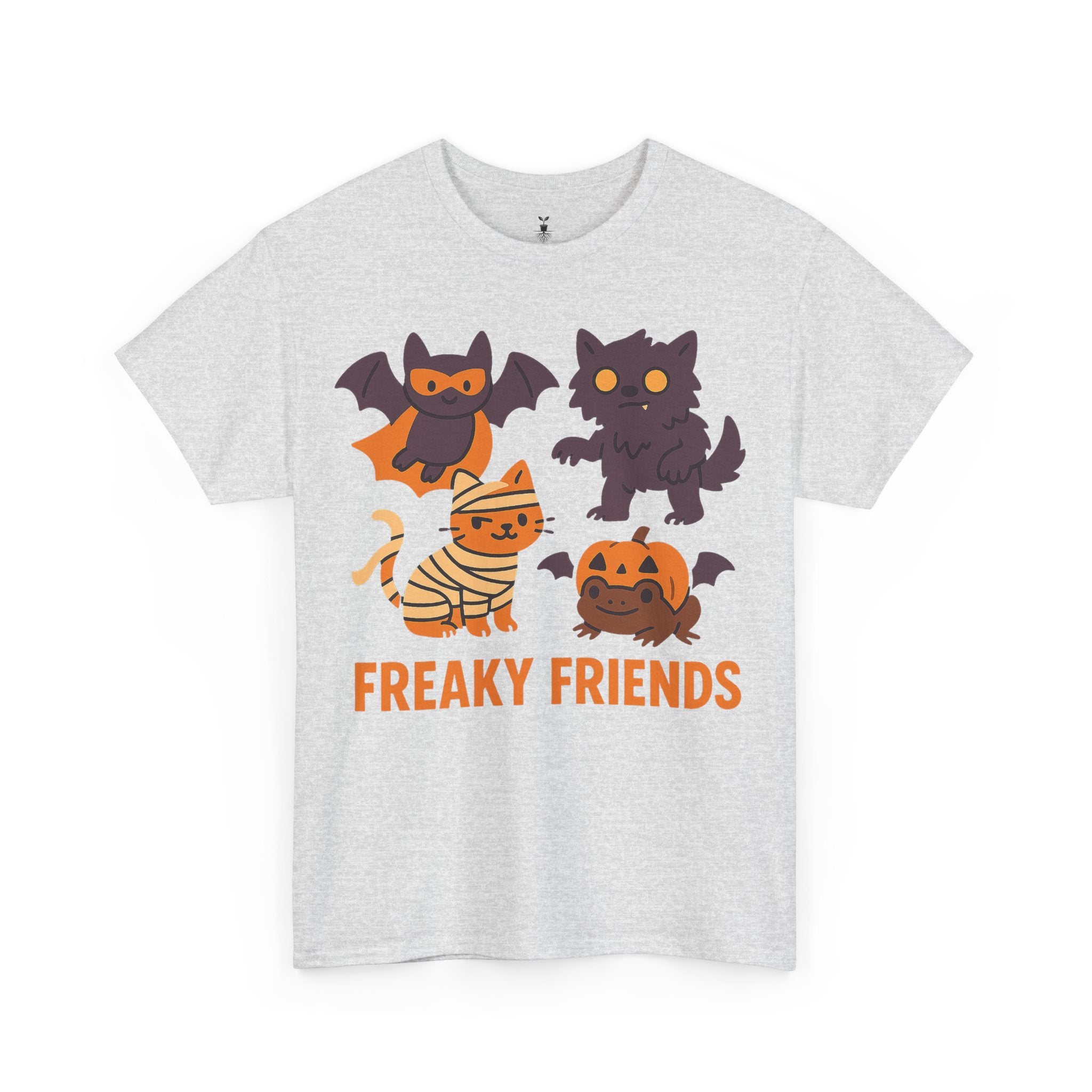 Freaky Friends Bat, Mummy Cat, Werewolf & Pumpkin T-Shirt