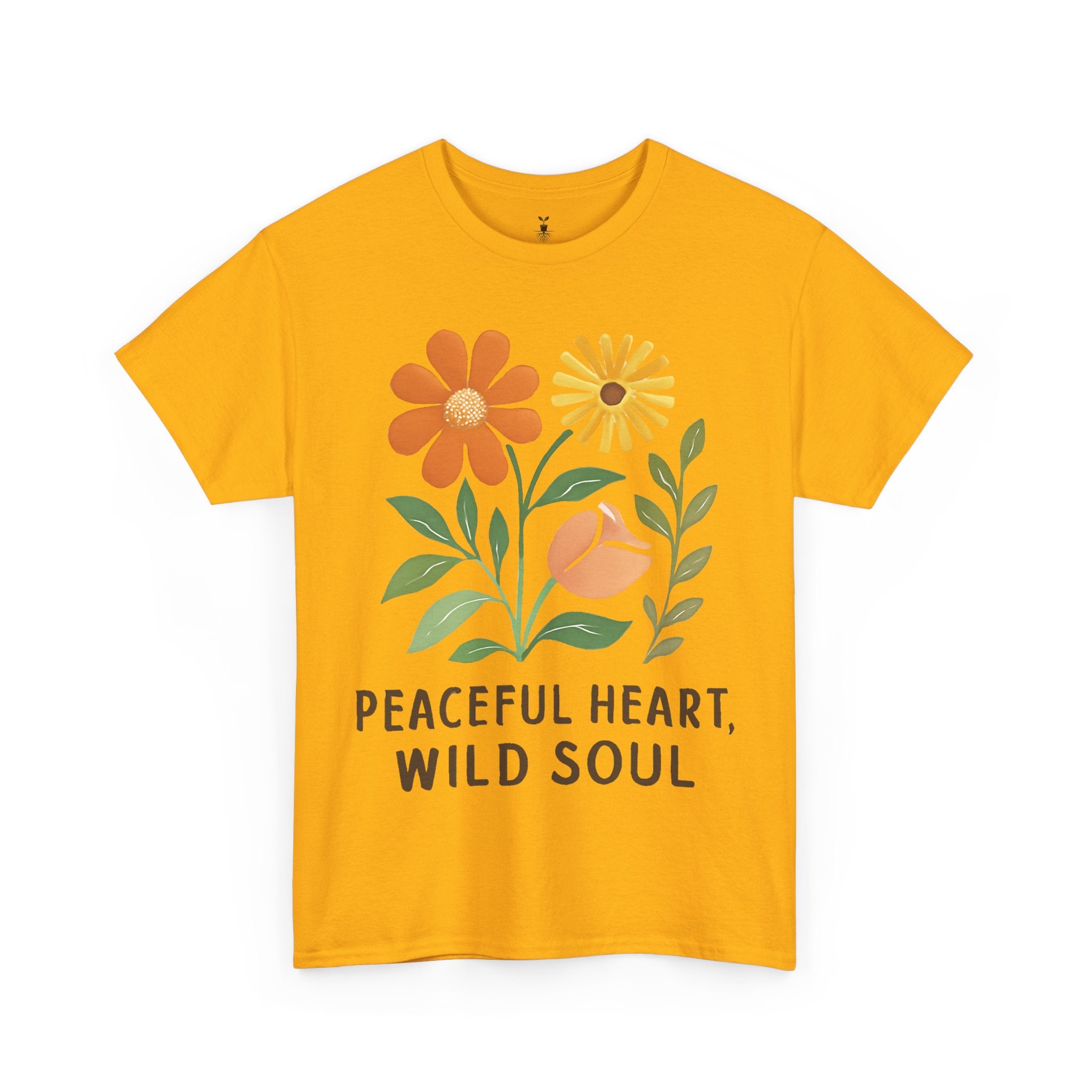 Boho Aesthetic Floral  Peaceful Heart Wild Soul T-SHirt