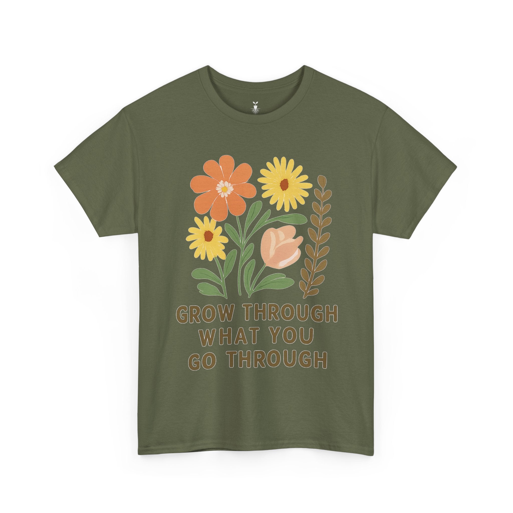Boho Floral Grow Through What You Go ThroughT-Shirt