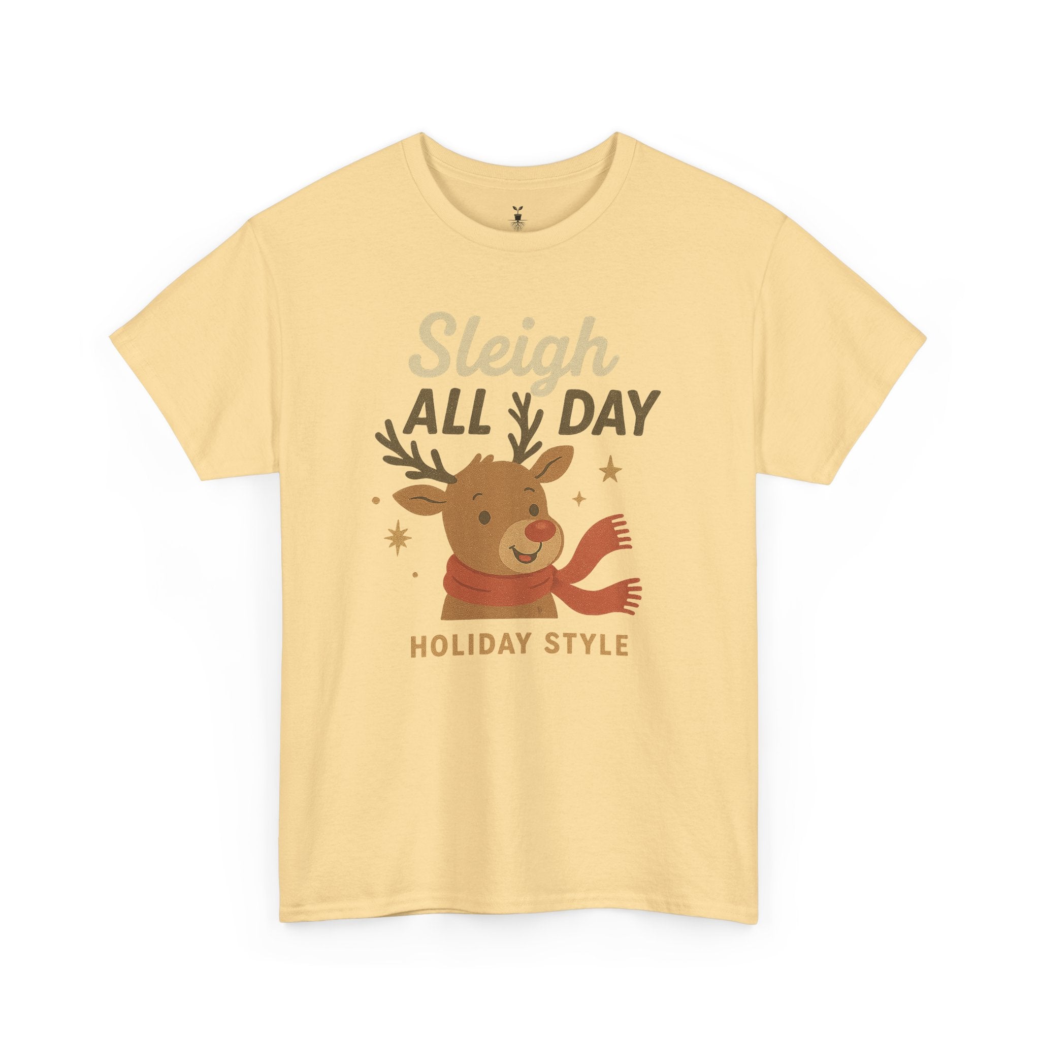 Funny Holiday Christmas T-Shirt Sleigh All Day