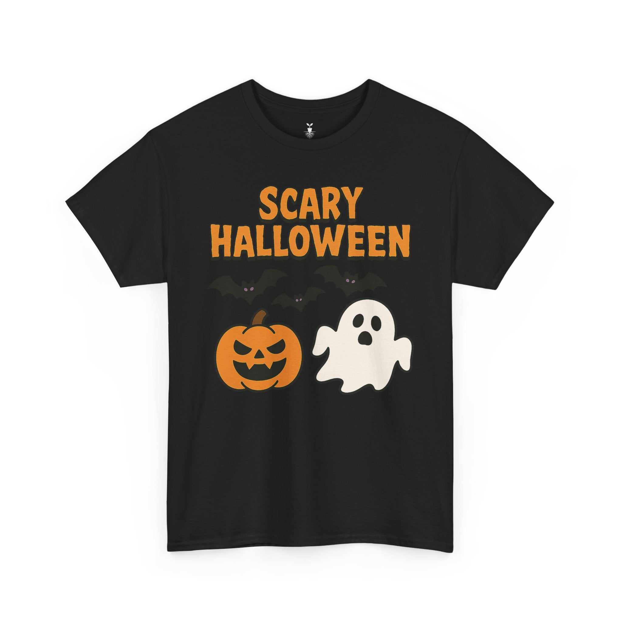 Scary Halloween with Ghost, Pumpkin, and Bats T-Shirt