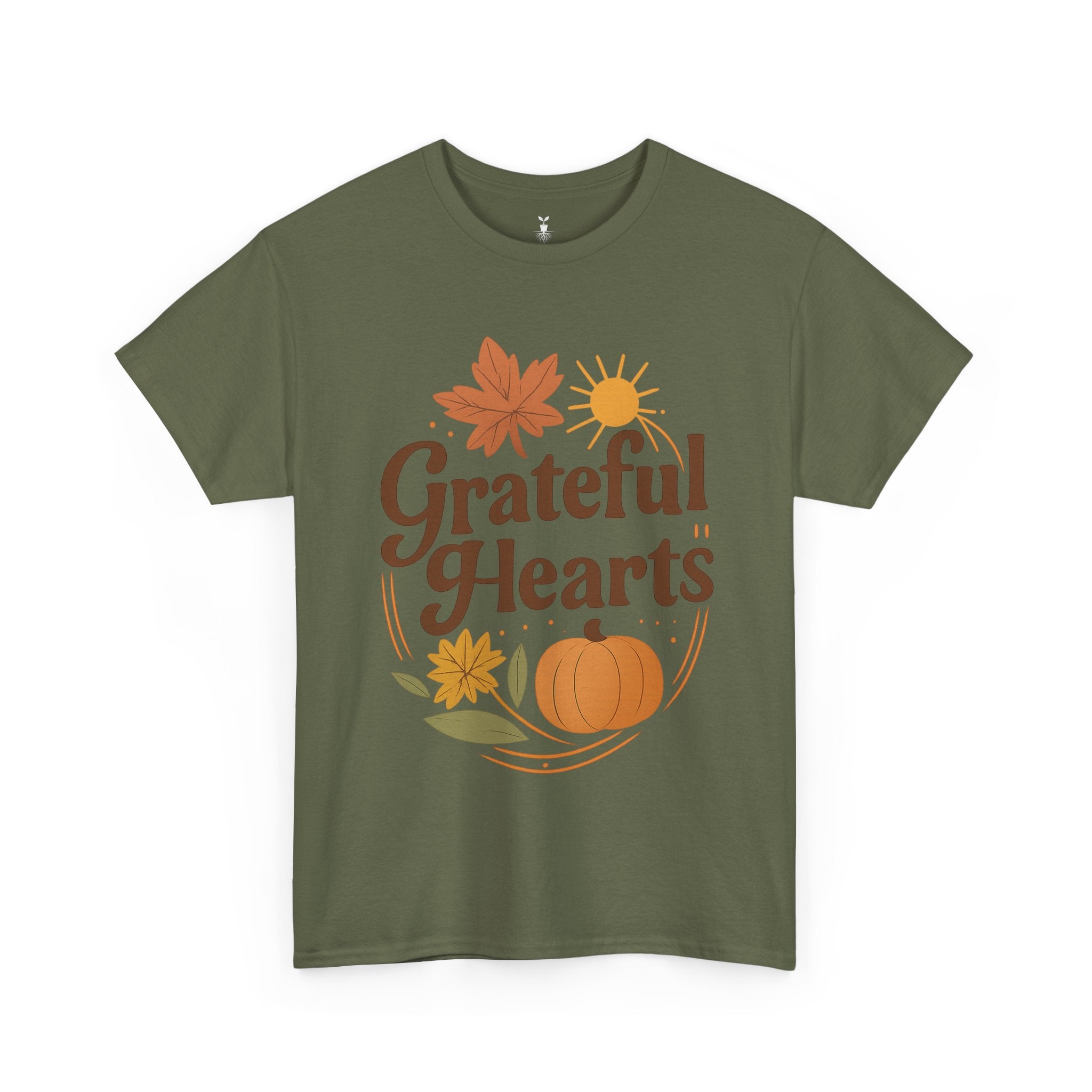 Aesthetic Grateful Hearts Fall Pumpkin Leaves T-shirt