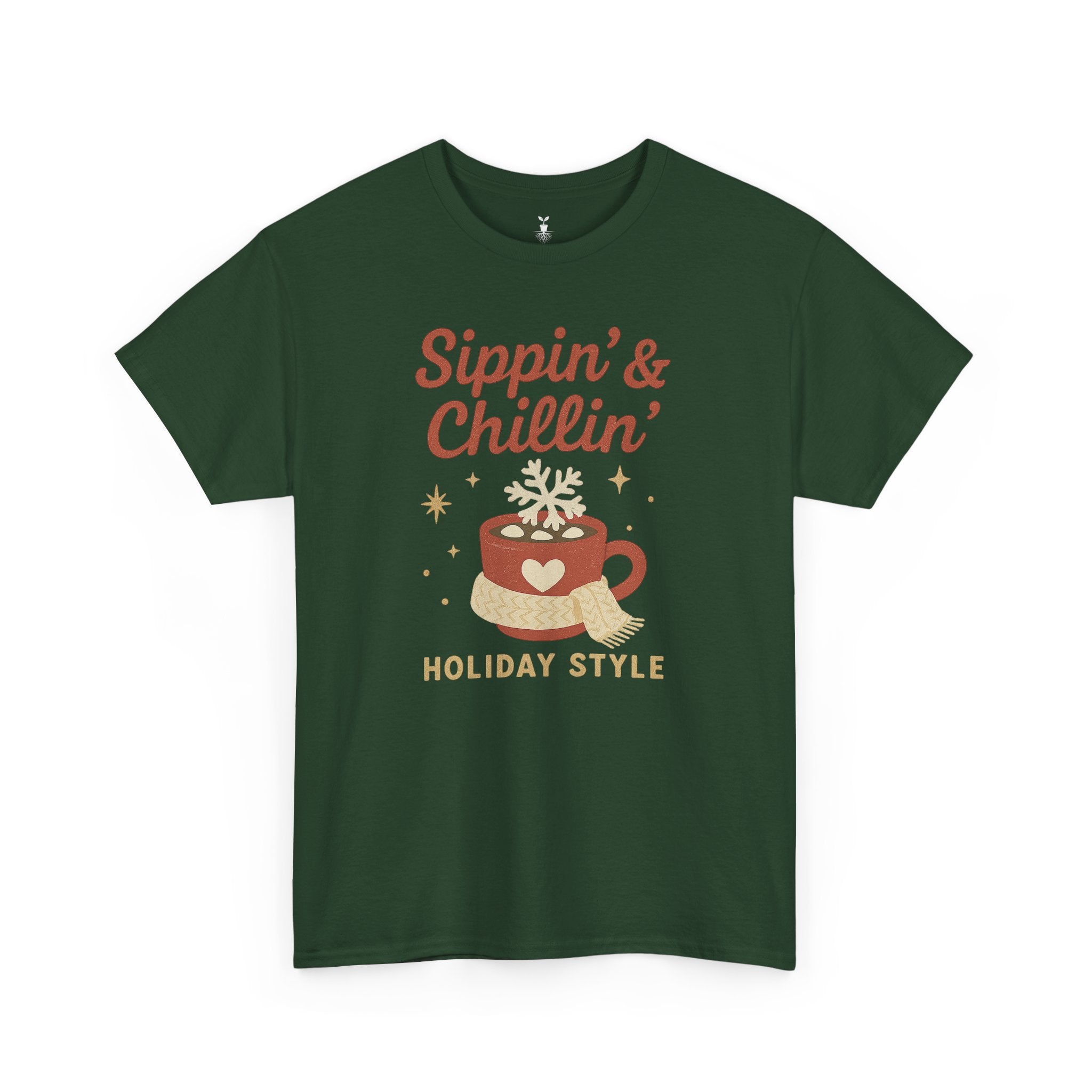 Sippin and Chillin Mug with Snowflake Marshmallows Christmas T-Shirt