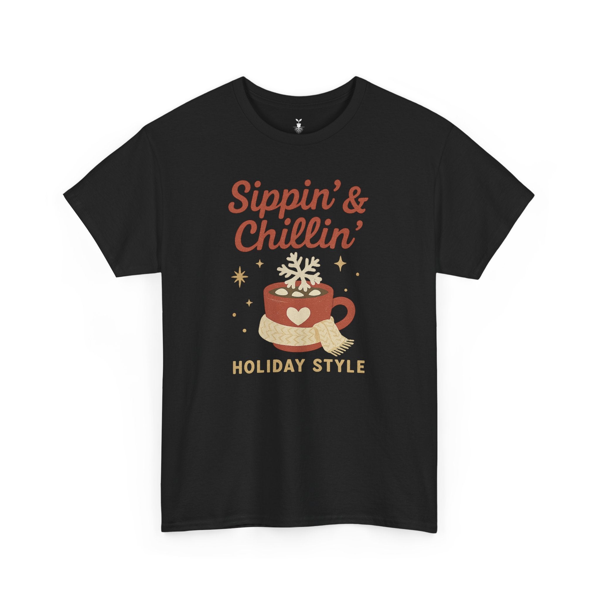 Sippin and Chillin Mug with Snowflake Marshmallows Christmas T-Shirt