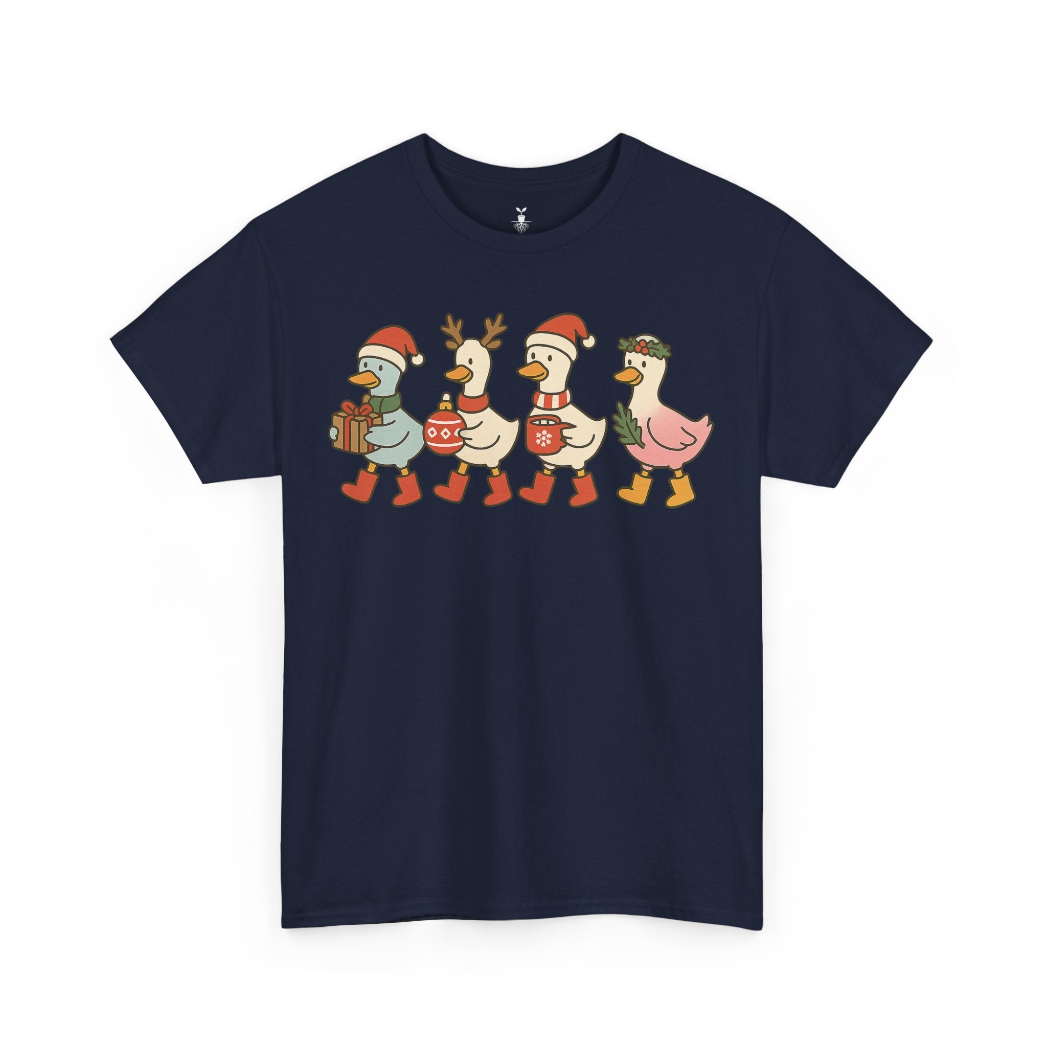 Funny Christmas Ducks with Santa Hat, Reindeer Antlers, Gifts and Festive Cheer T-Shirt