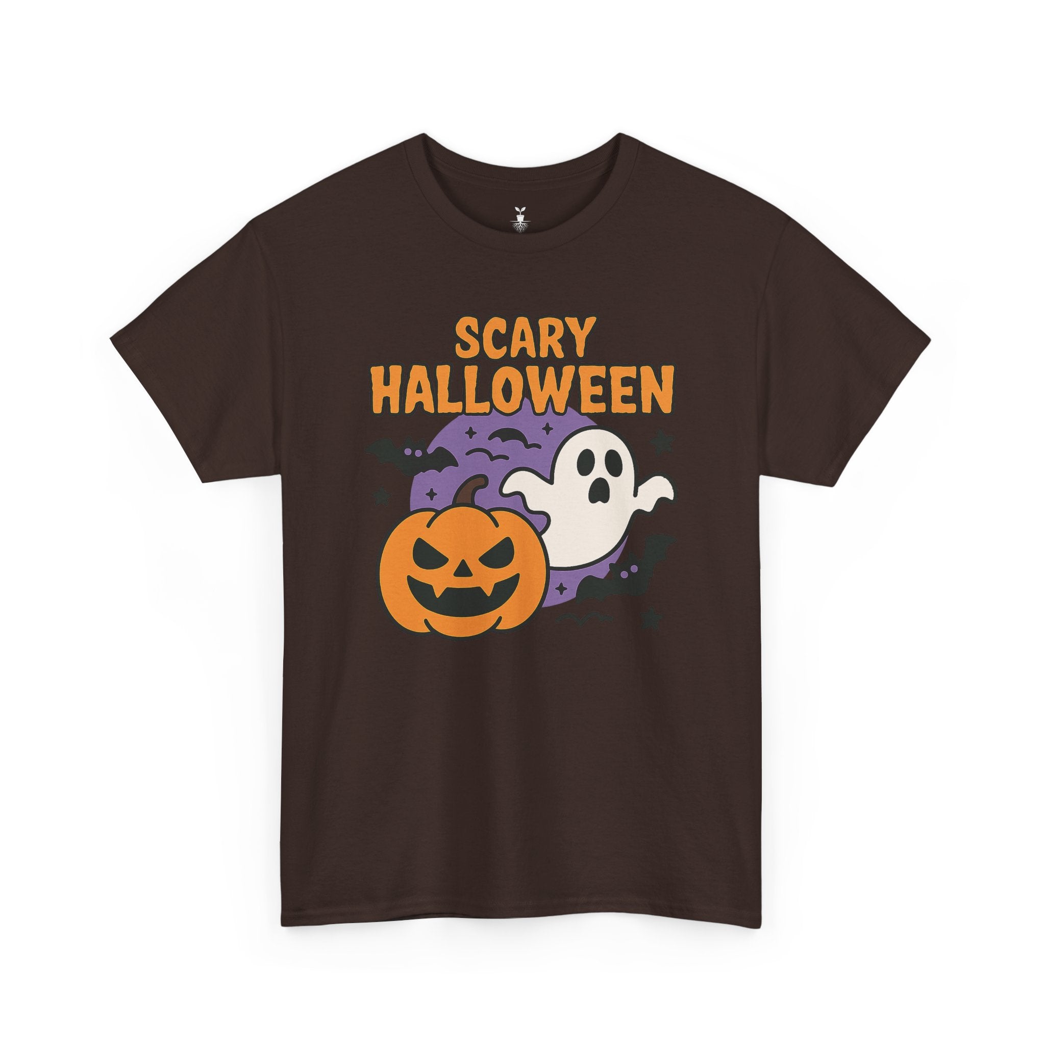Scary Halloween with Ghost, Pumpkin, and Bats T-Shirt