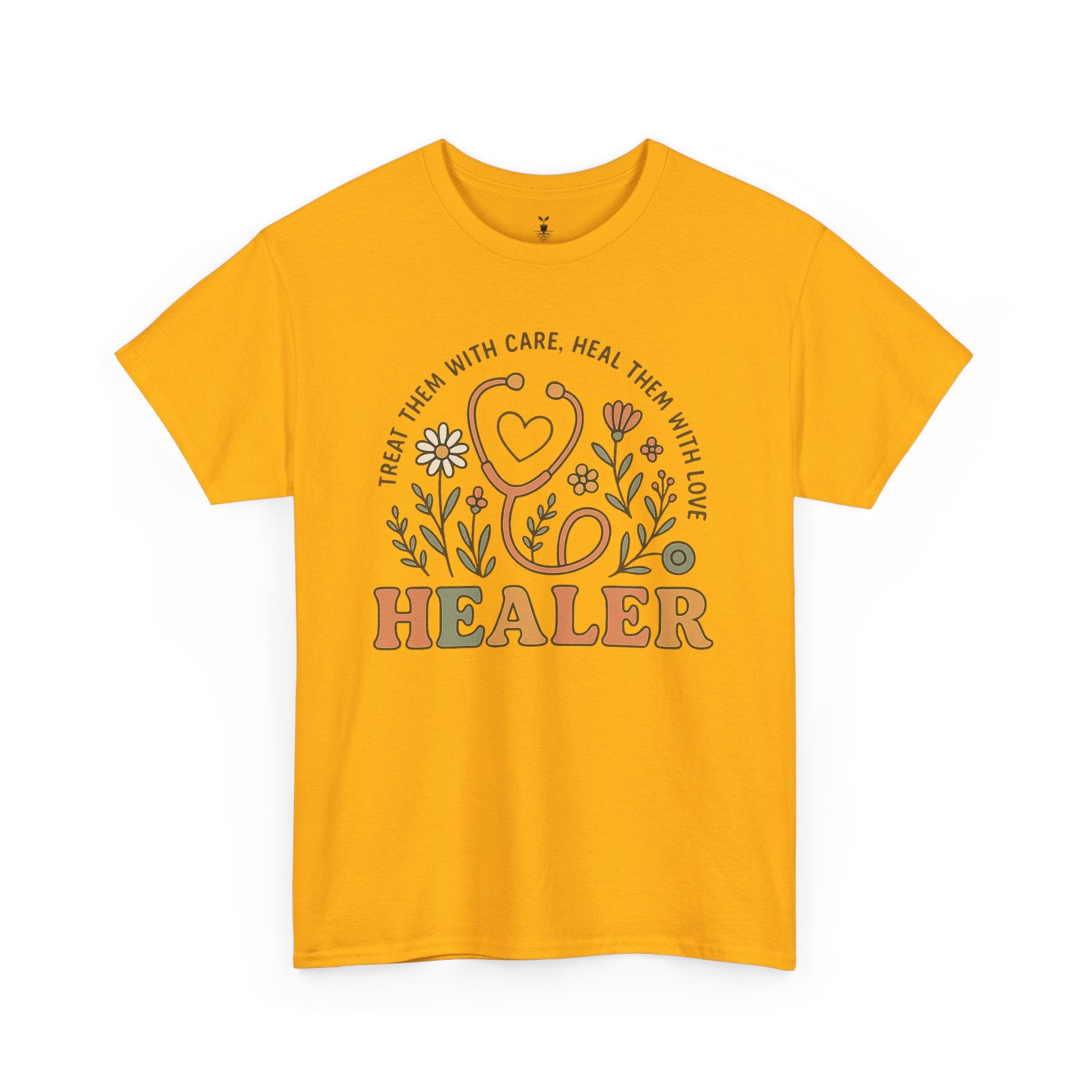 Retro Floral Stethoscope Healer T-Shirt