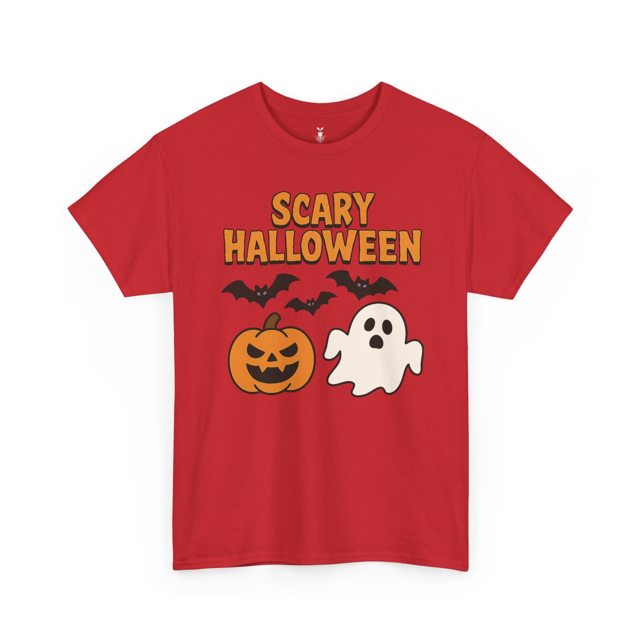 Scary Halloween with Ghost, Pumpkin, and Bats T-Shirt