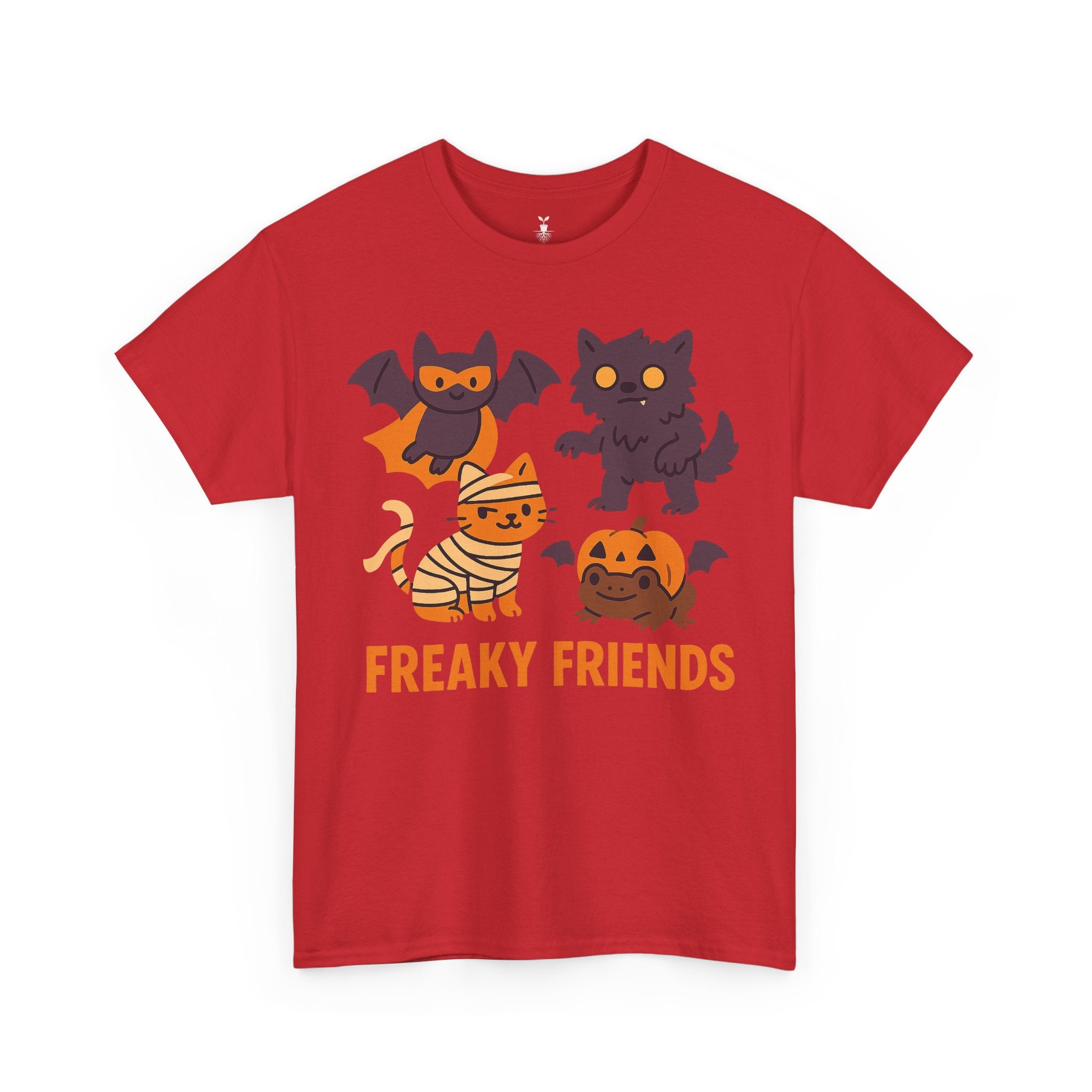 Freaky Friends Bat, Mummy Cat, Werewolf & Pumpkin T-Shirt