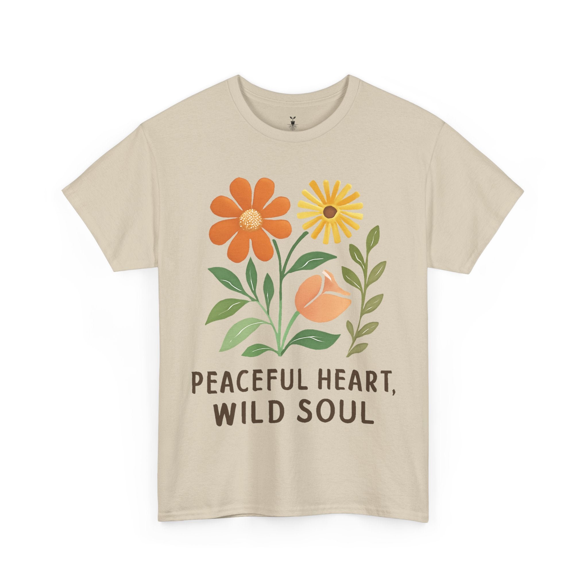 Boho Aesthetic Floral  Peaceful Heart Wild Soul T-SHirt