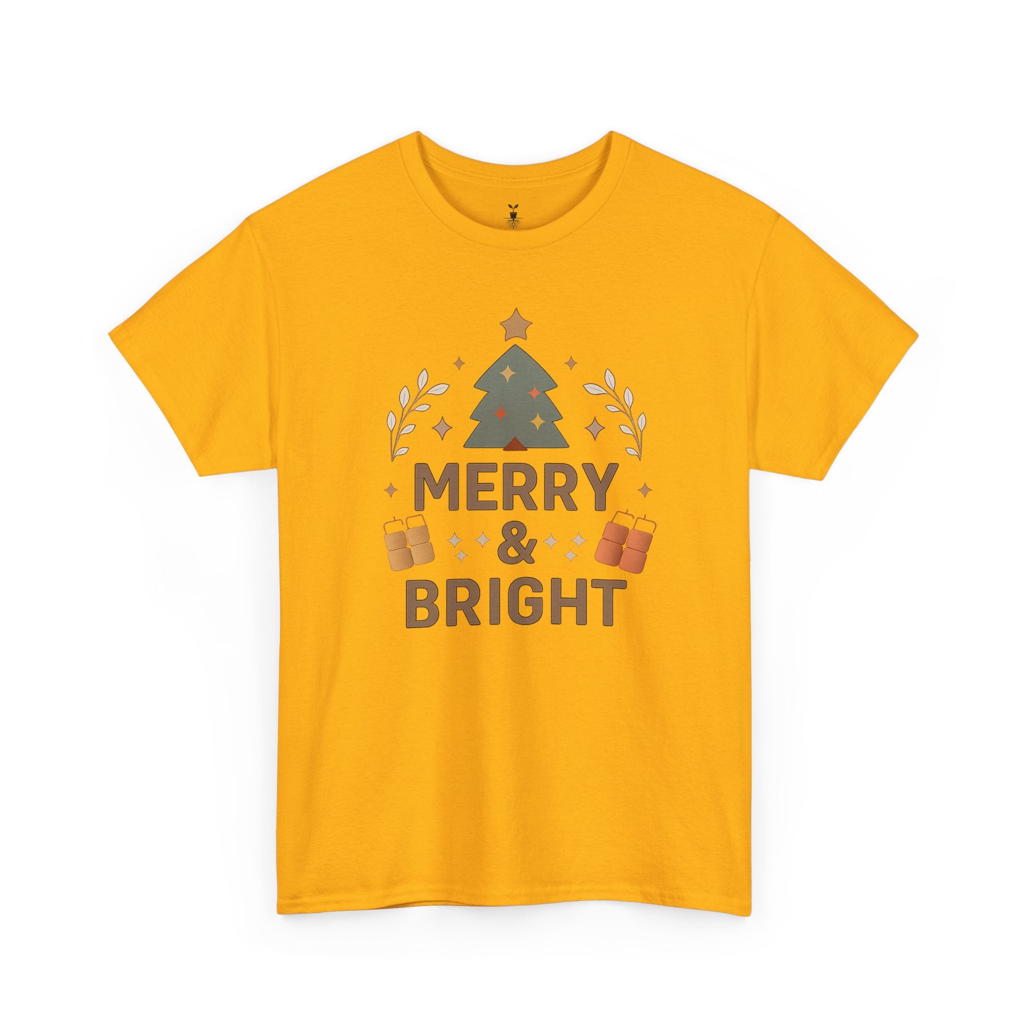 Merry & Bright Christmas Tree Graphic T-Shirt