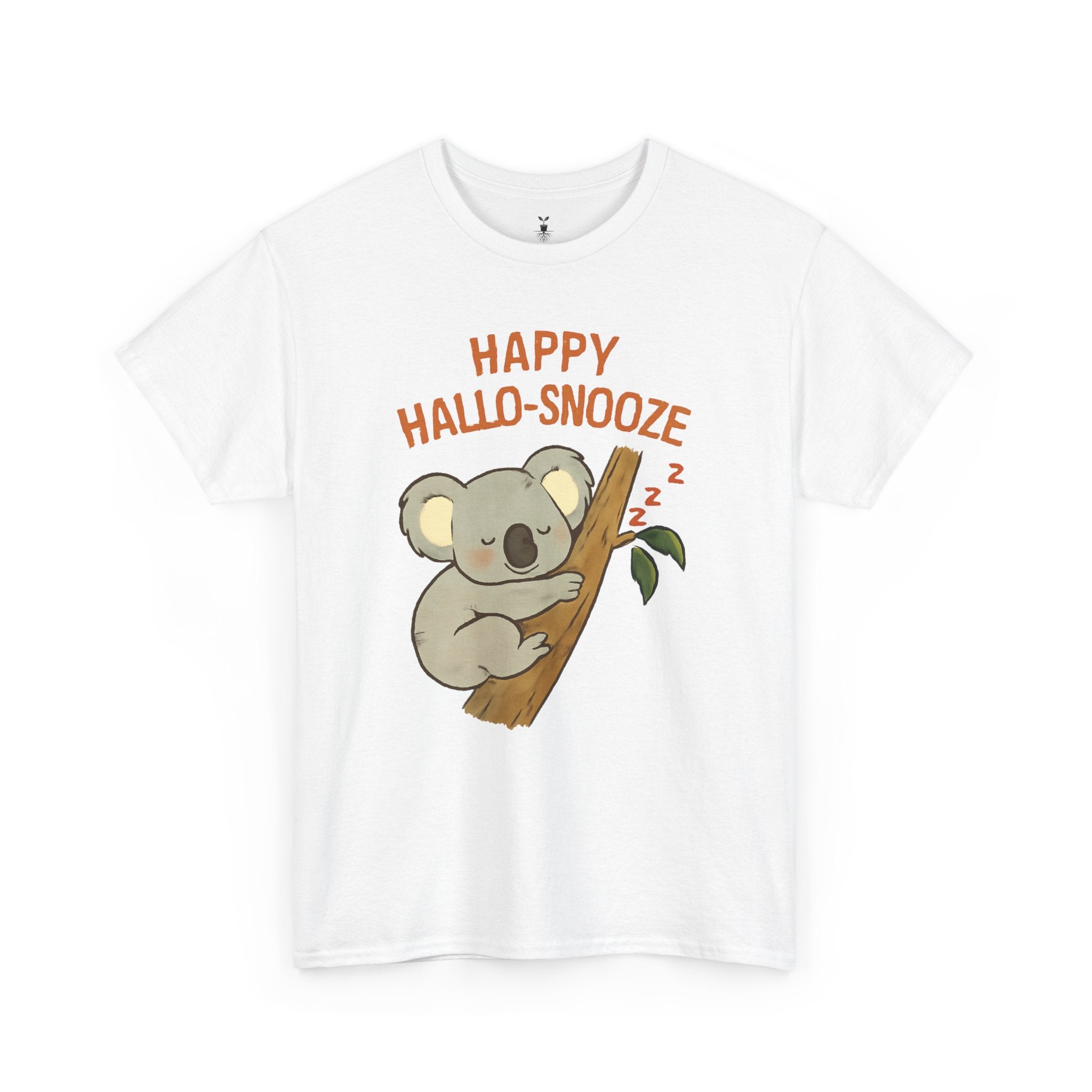 Happy Hallo-Snooze T-Shirt – Funny Sleeping Koala Halloween Graphic Tee, Cute Spooky Season Shirt with Autumn Vibes