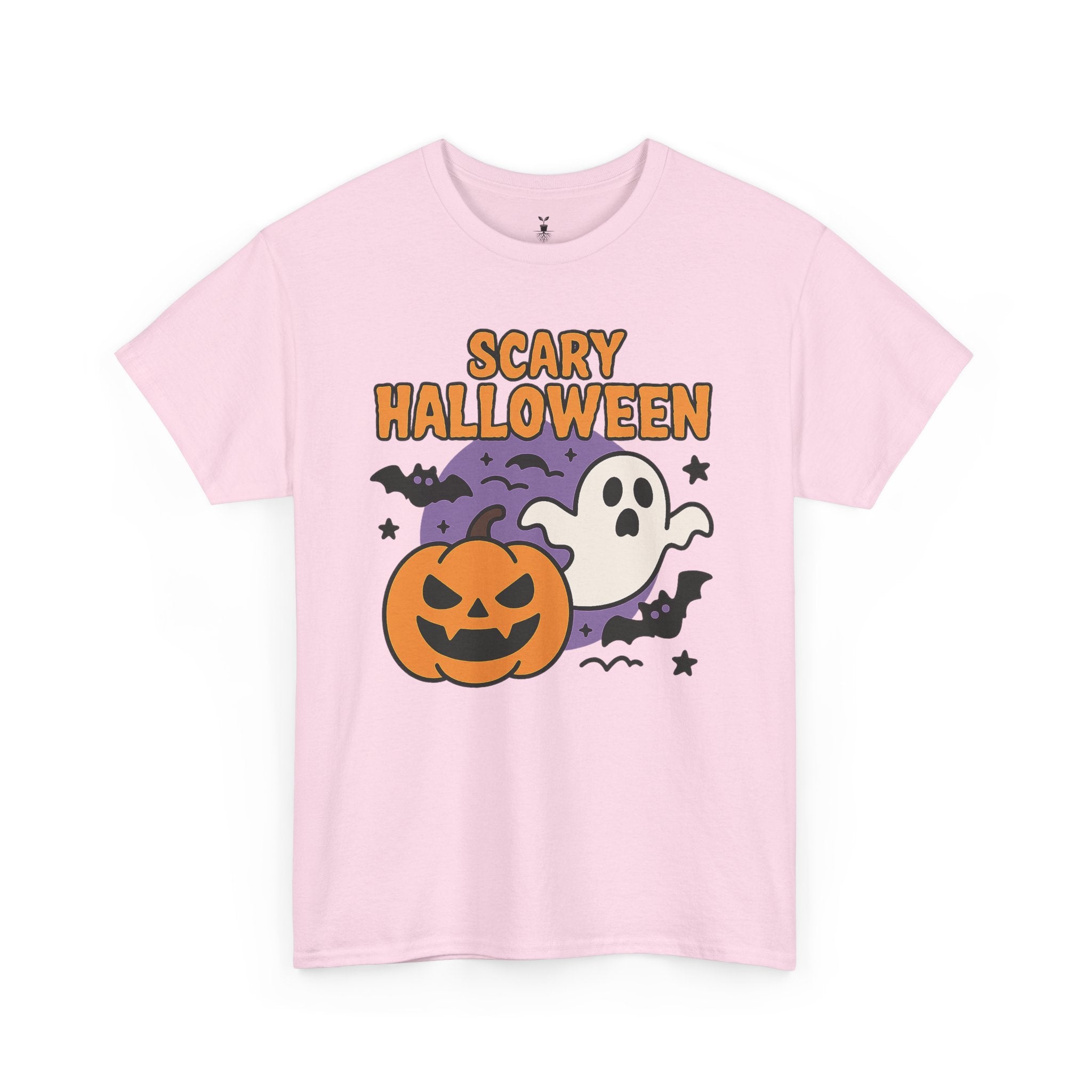 Scary Halloween with Ghost, Pumpkin, and Bats T-Shirt