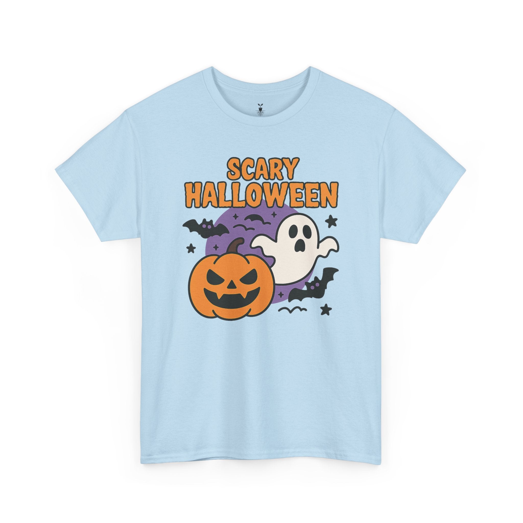 Scary Halloween with Ghost, Pumpkin, and Bats T-Shirt