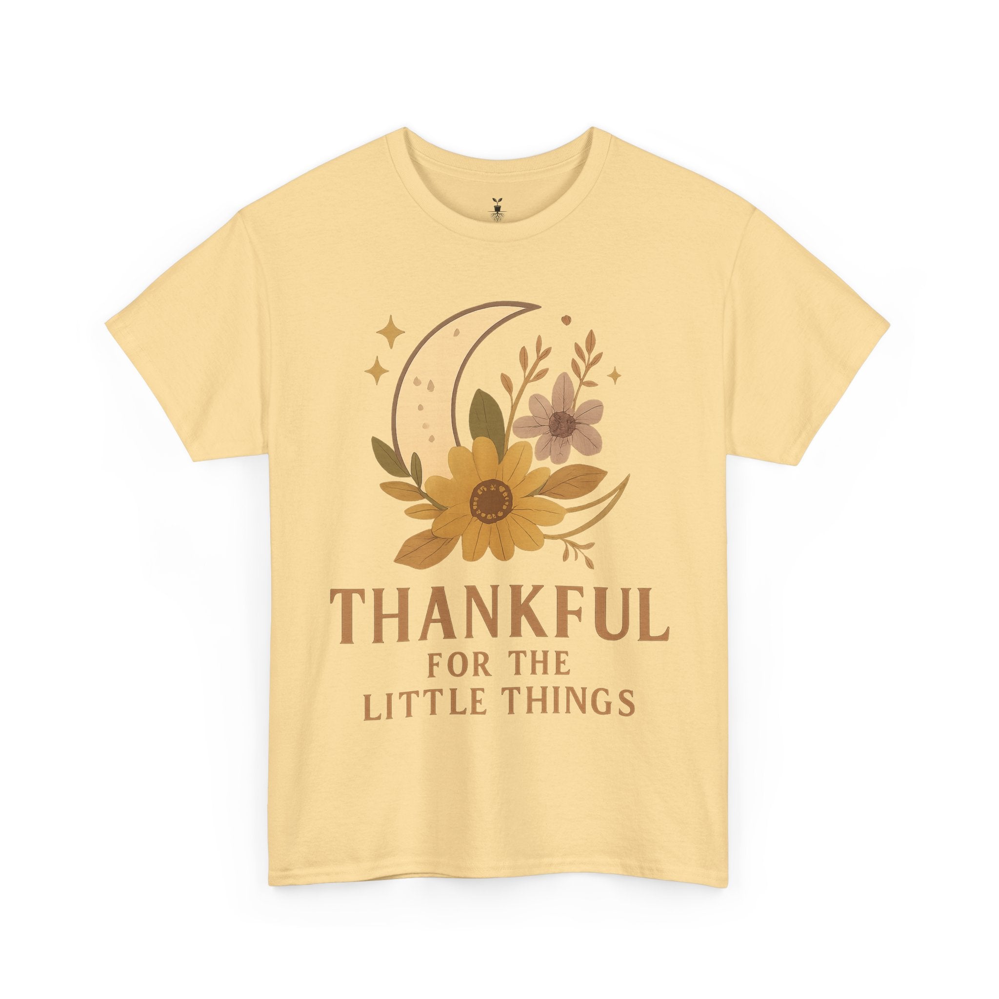 Sunflower and Moon Inspirational Thankful Quote T-Shirt