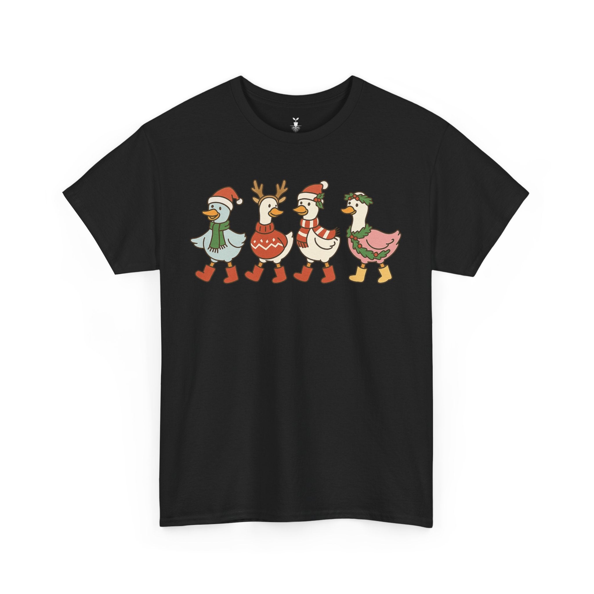 Aesthetic Christmas Ducks Santa Hat, Sweater, and Reindeer Style T-Shirt