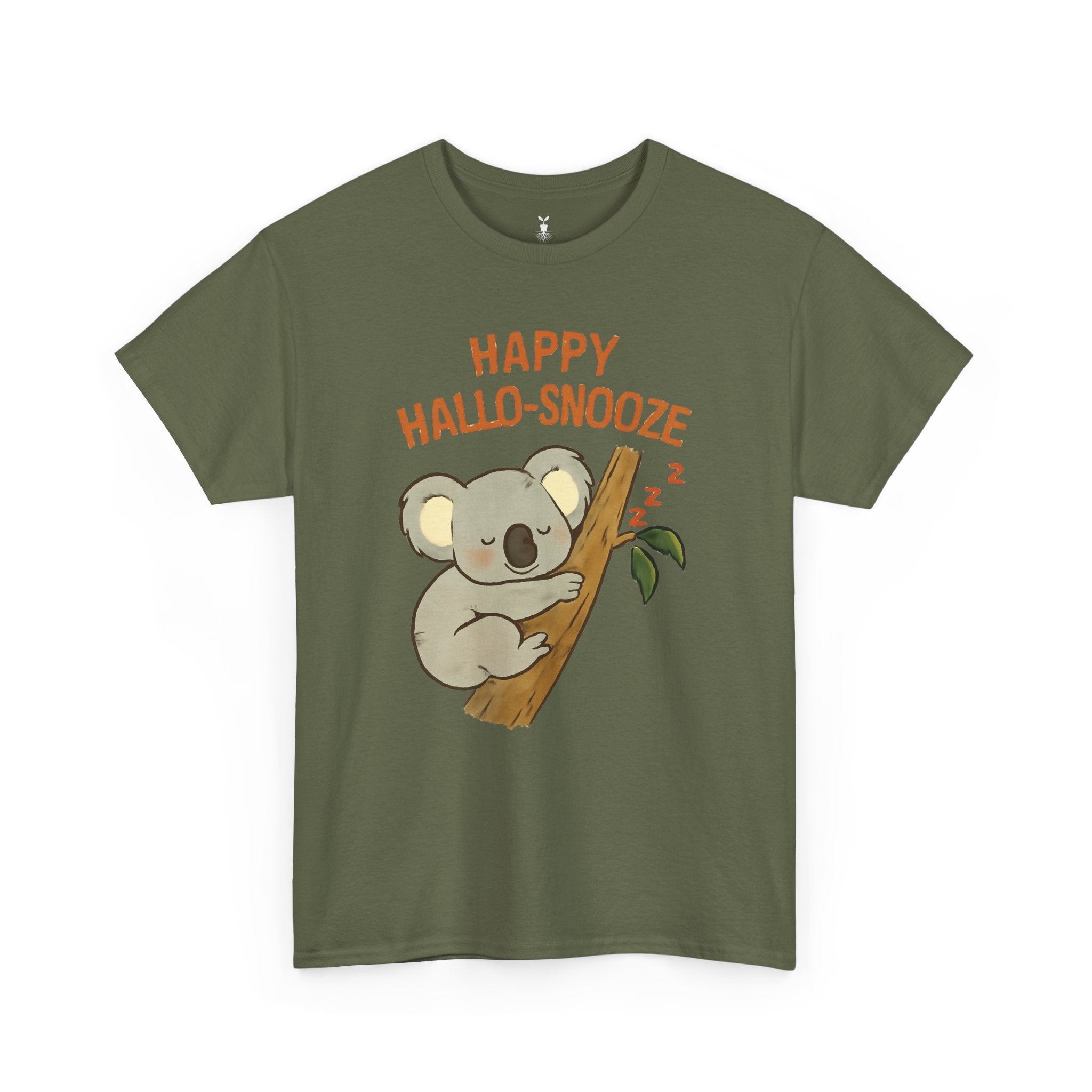 Happy Hallo-Snooze T-Shirt – Funny Sleeping Koala Halloween Graphic Tee, Cute Spooky Season Shirt with Autumn Vibes
