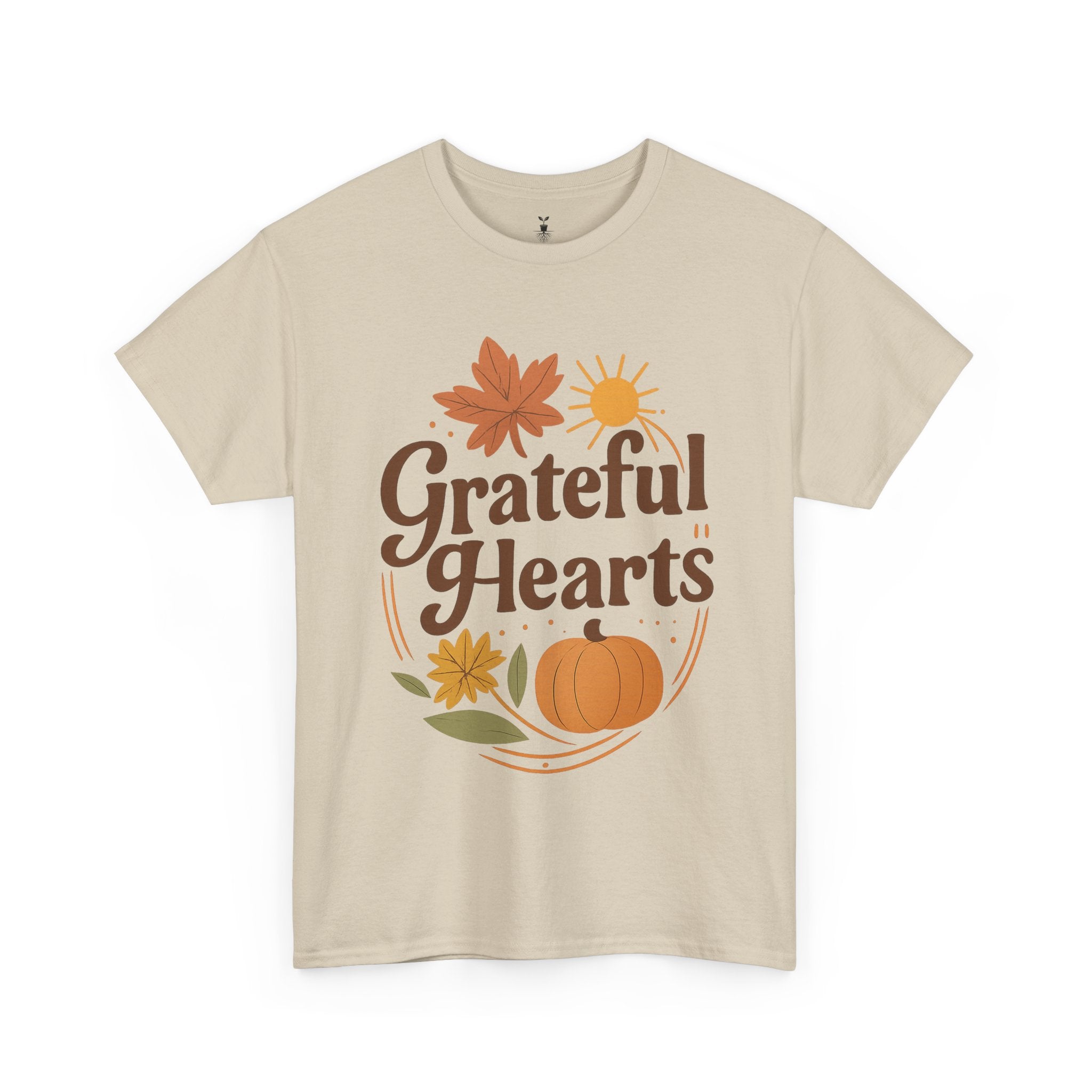 Aesthetic Grateful Hearts Fall Pumpkin Leaves T-shirt
