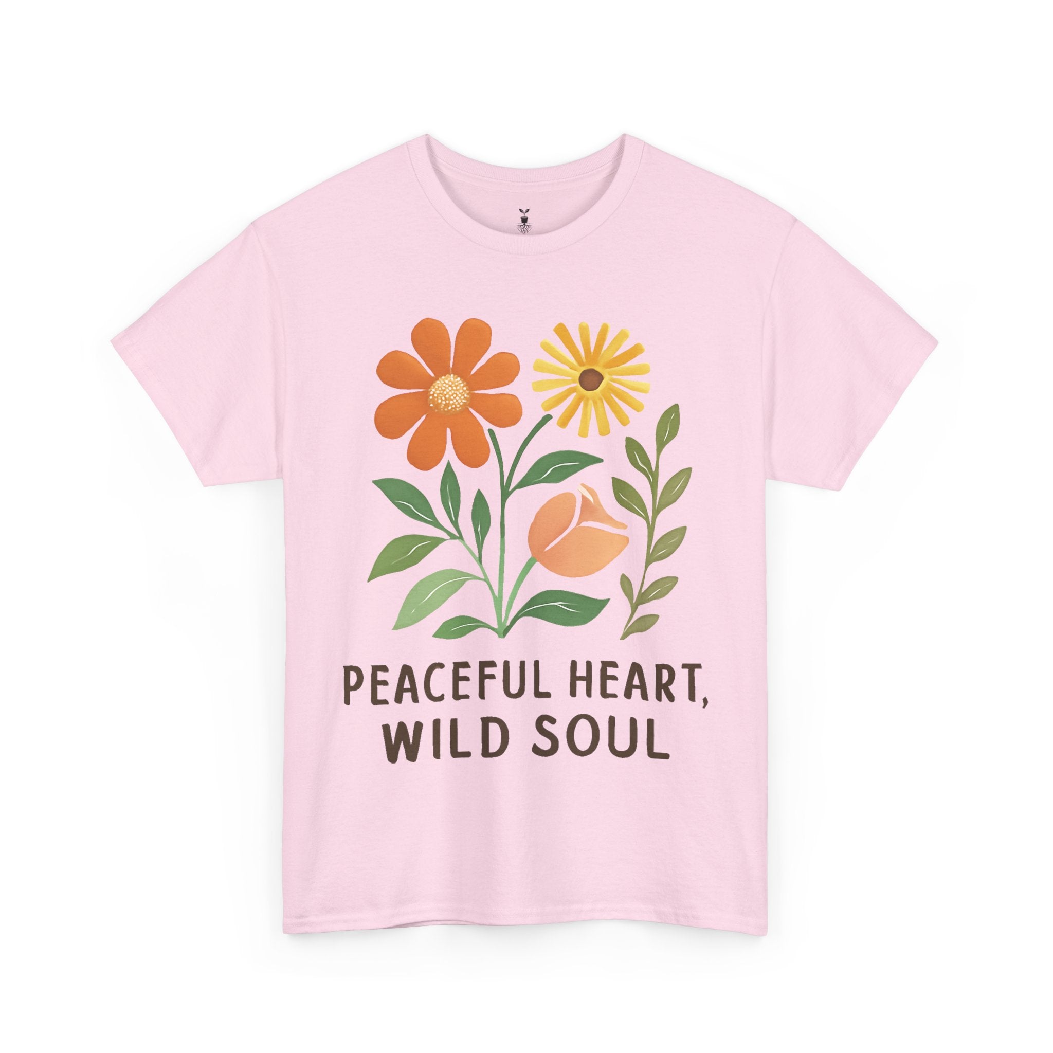 Boho Aesthetic Floral  Peaceful Heart Wild Soul T-SHirt