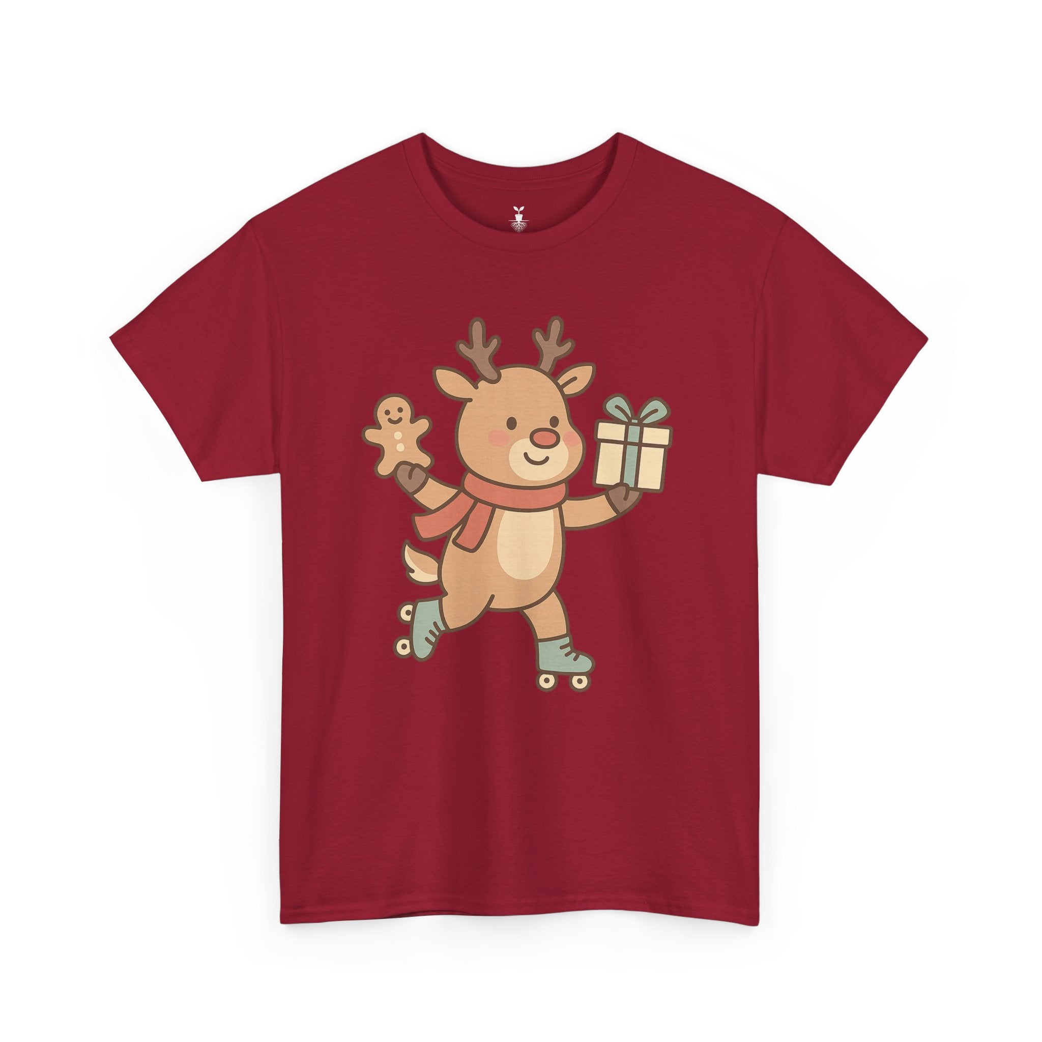 Christmas  Cute Reindeer with Gift & Gingerbread T-Shirt