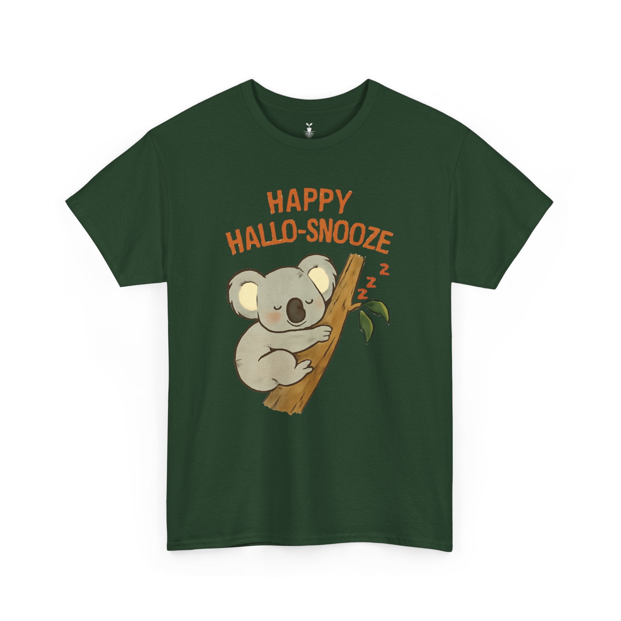 Happy Hallo-Snooze T-Shirt – Funny Sleeping Koala Halloween Graphic Tee, Cute Spooky Season Shirt with Autumn Vibes