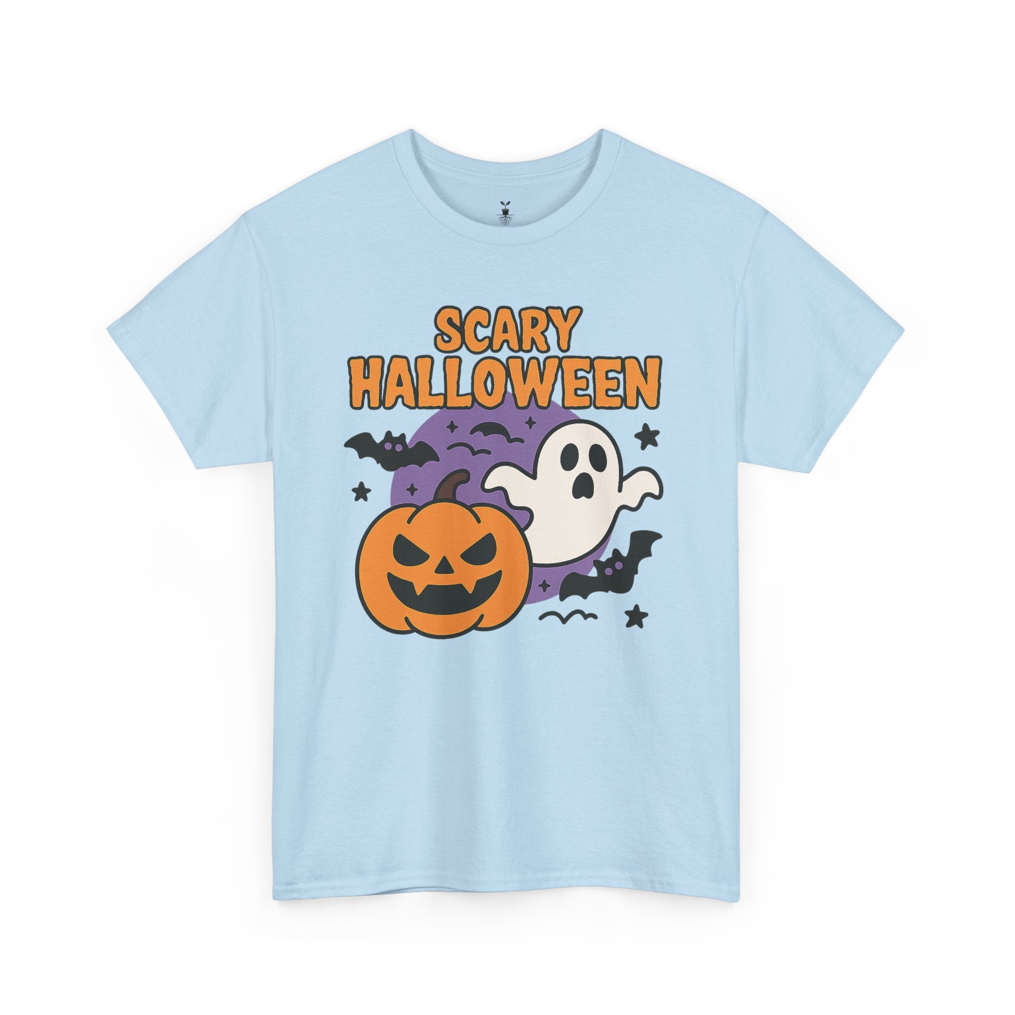Scary Halloween with Ghost, Pumpkin, and Bats T-Shirt