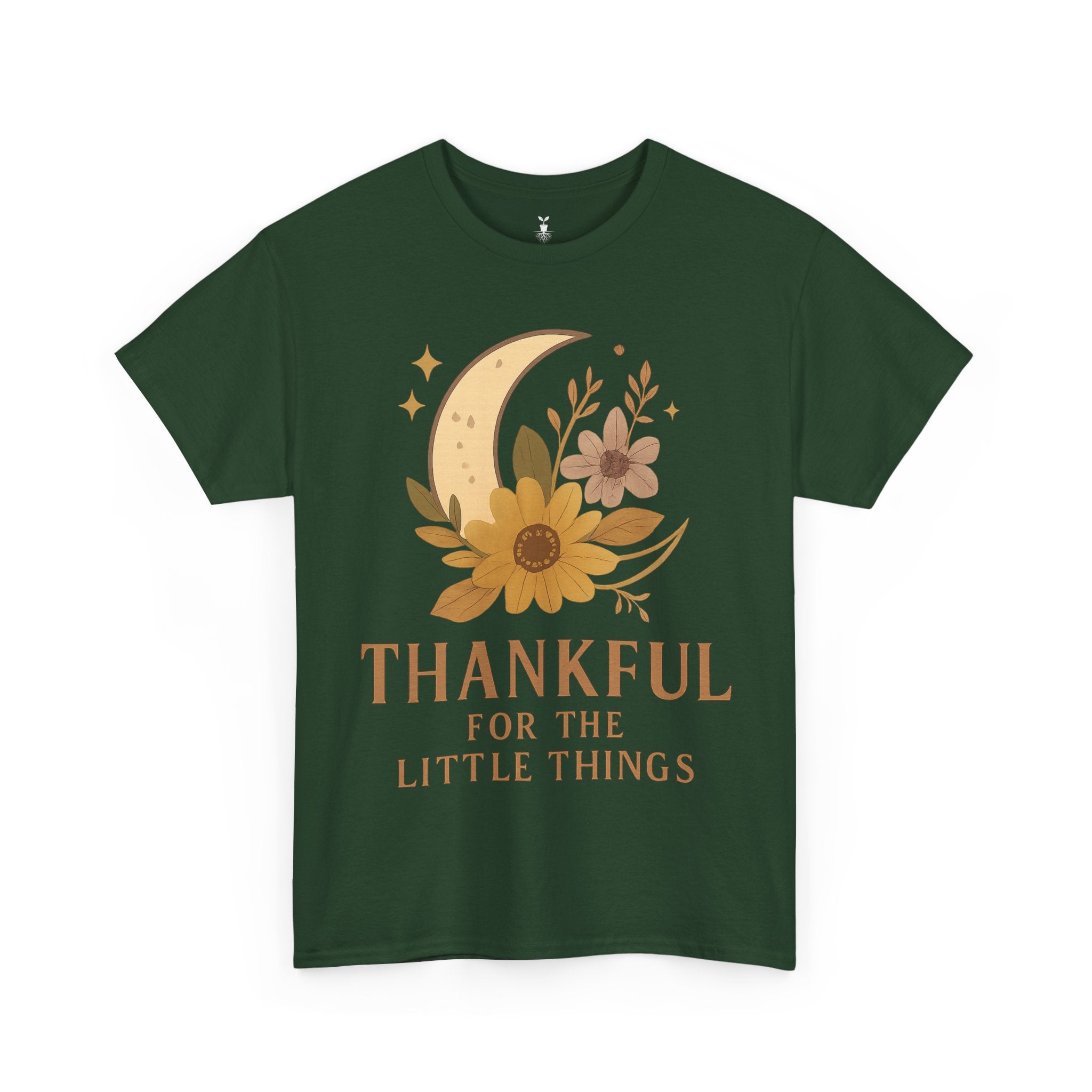 Sunflower and Moon Inspirational Thankful Quote T-Shirt