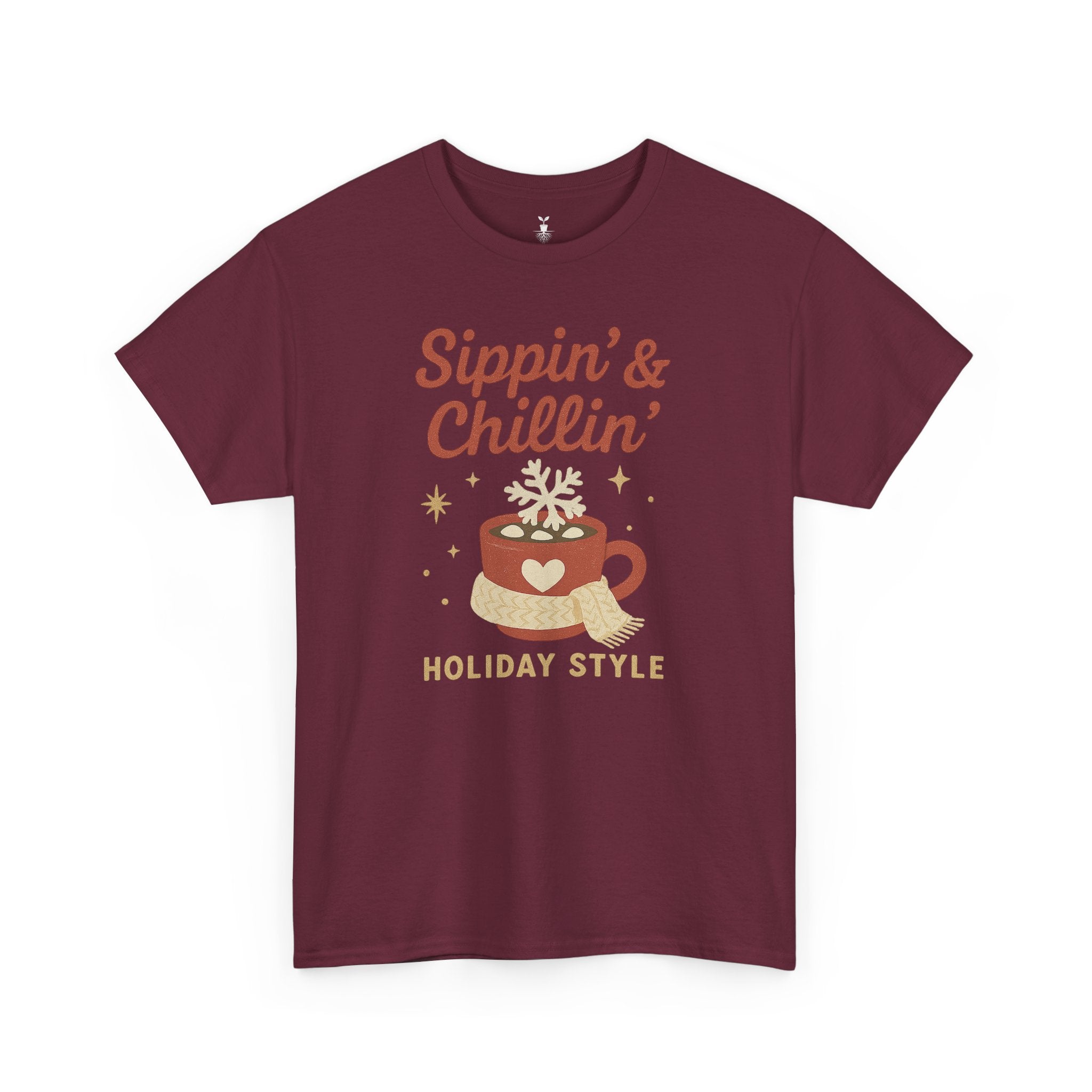 Sippin and Chillin Mug with Snowflake Marshmallows Christmas T-Shirt