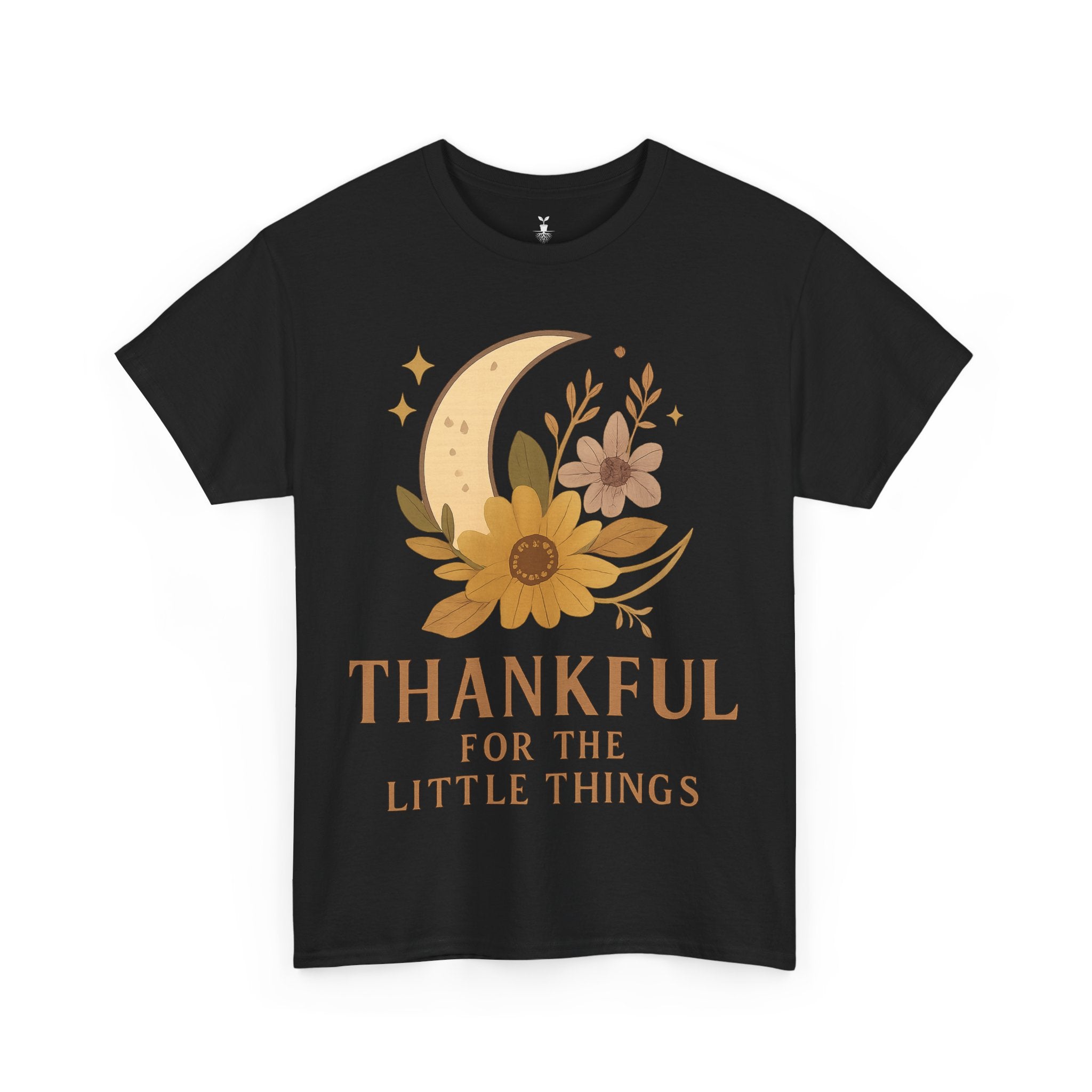 Sunflower and Moon Inspirational Thankful Quote T-Shirt