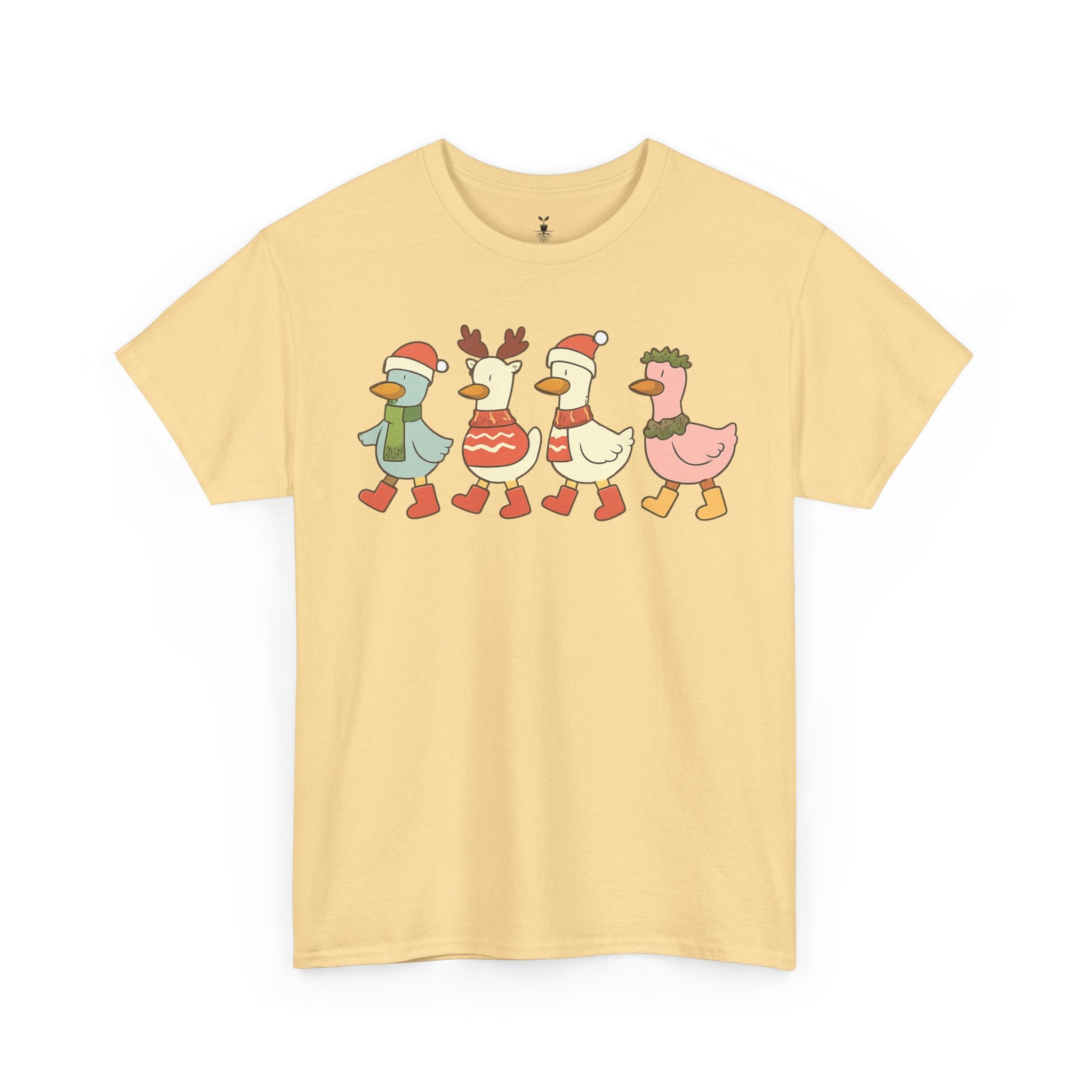 Christmas Duck T-shirt with Festive Outfit Santa Reindeer Hat