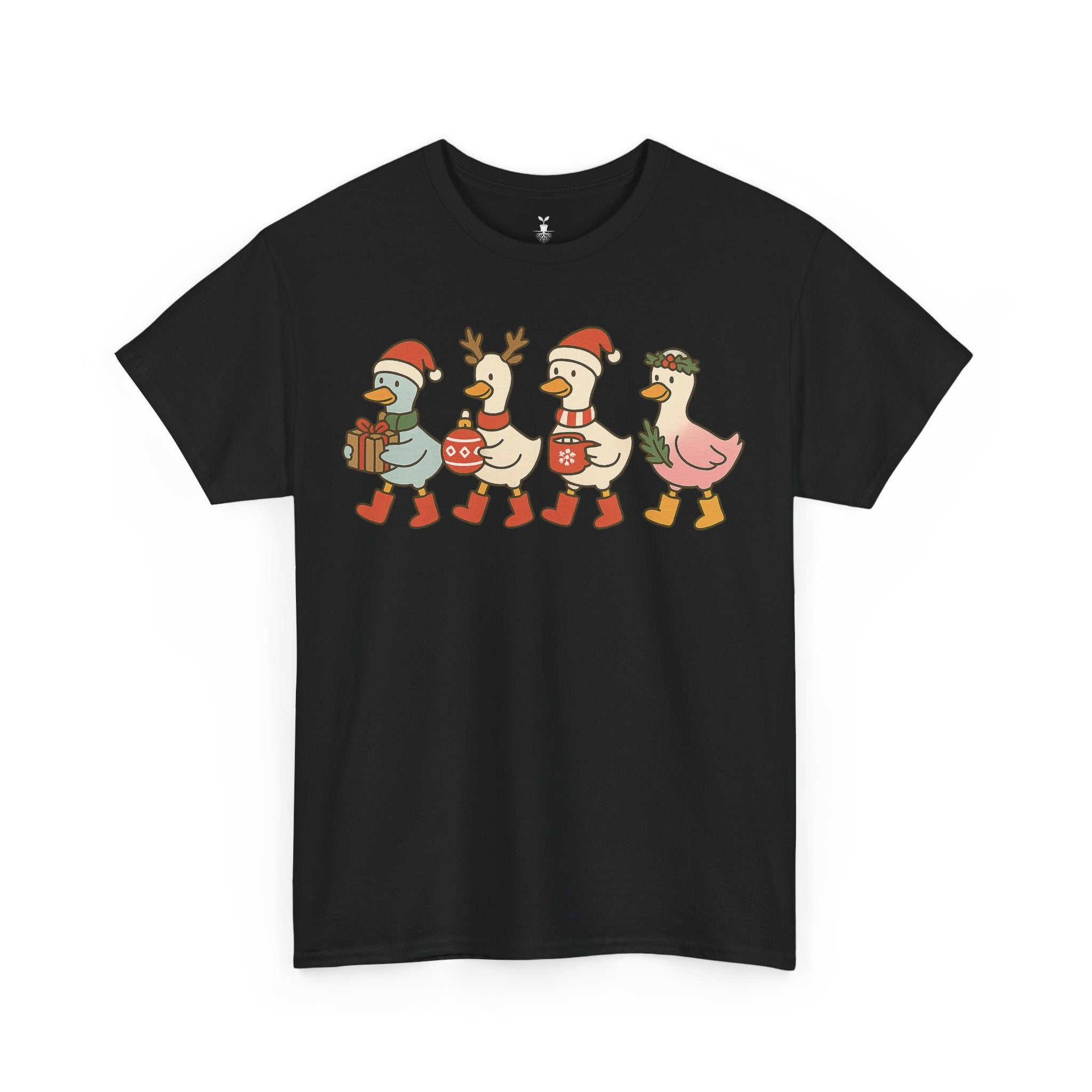 Funny Christmas Ducks with Santa Hat, Reindeer Antlers, Gifts and Festive Cheer T-Shirt