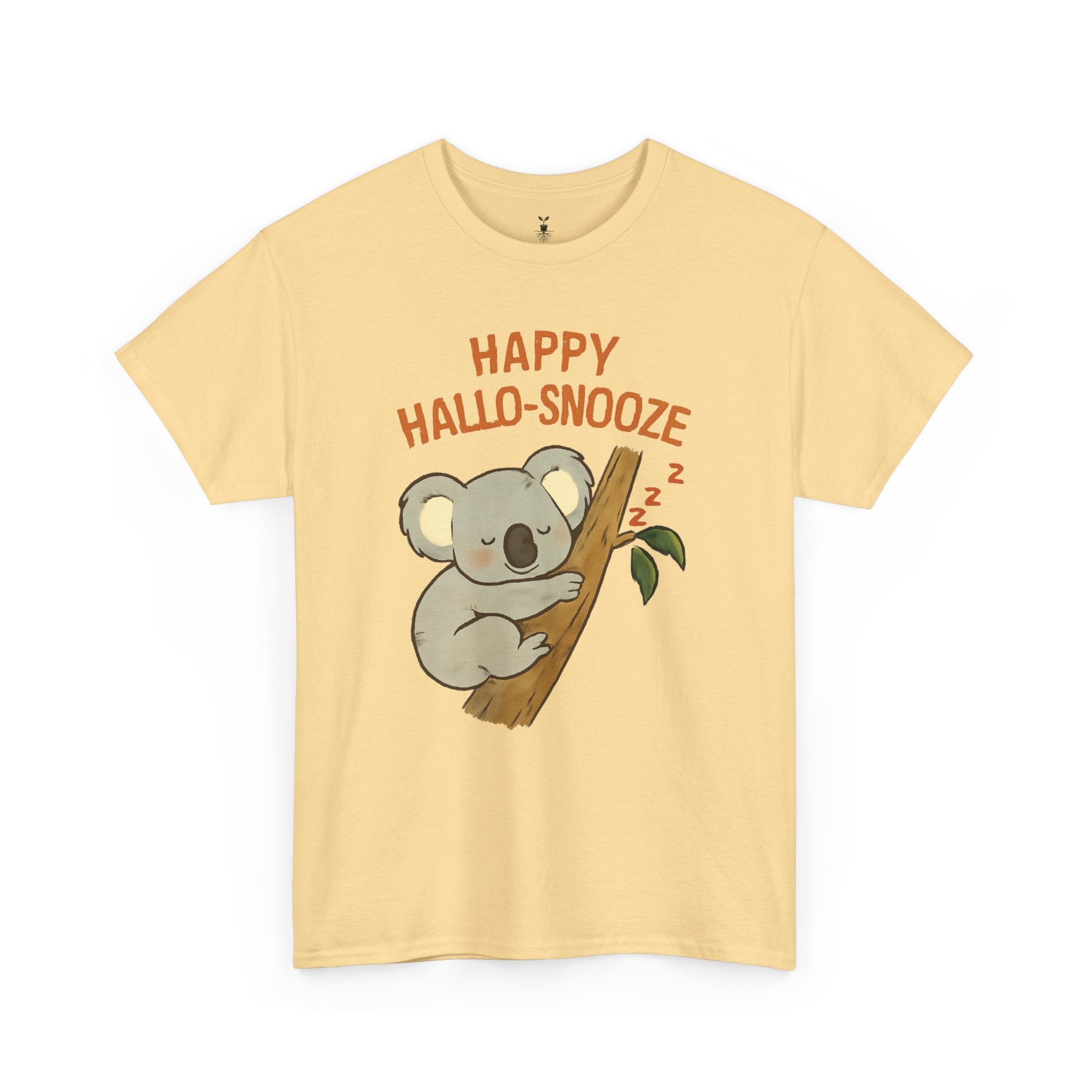 Happy Hallo-Snooze T-Shirt – Funny Sleeping Koala Halloween Graphic Tee, Cute Spooky Season Shirt with Autumn Vibes