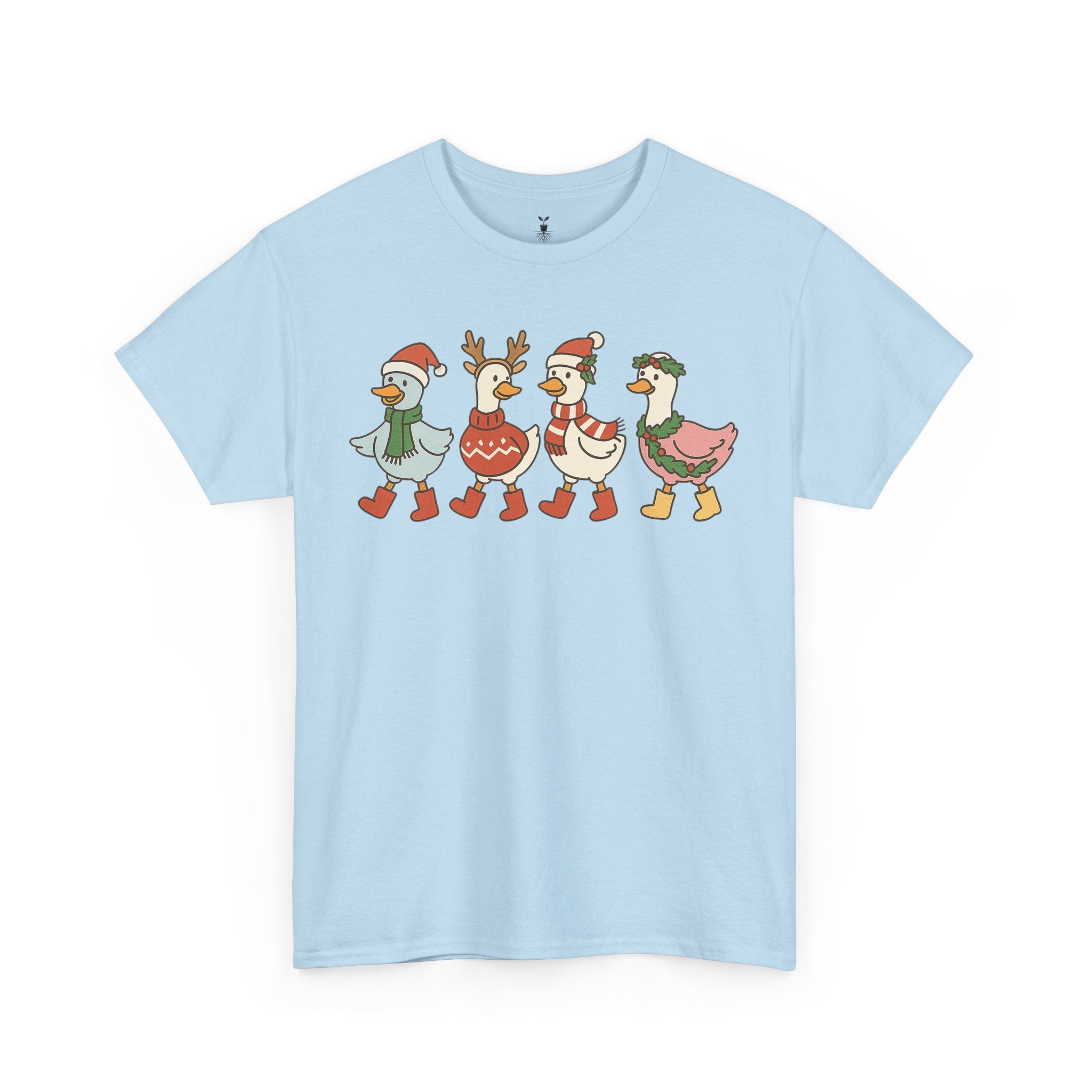 Aesthetic Christmas Ducks Santa Hat, Sweater, and Reindeer Style T-Shirt