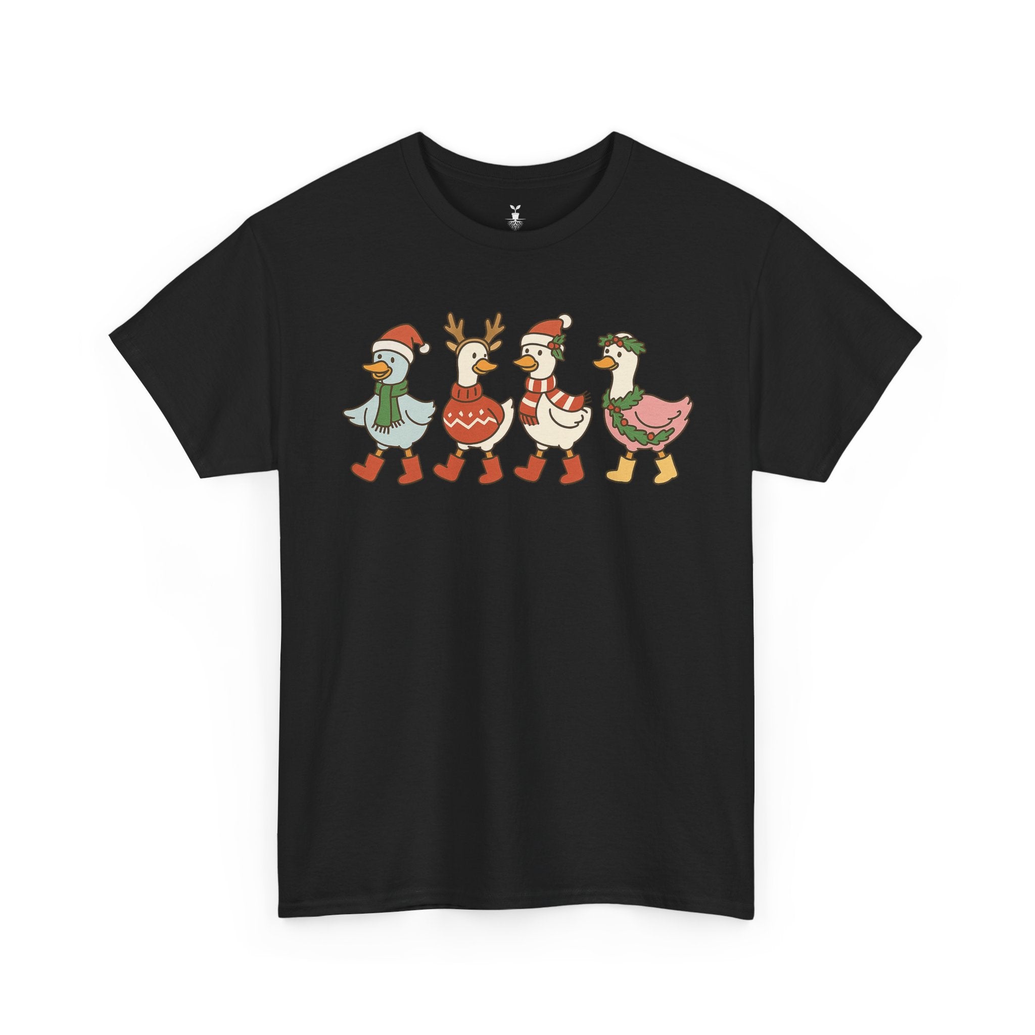 Aesthetic Christmas Ducks Santa Hat, Sweater, and Reindeer Style T-Shirt