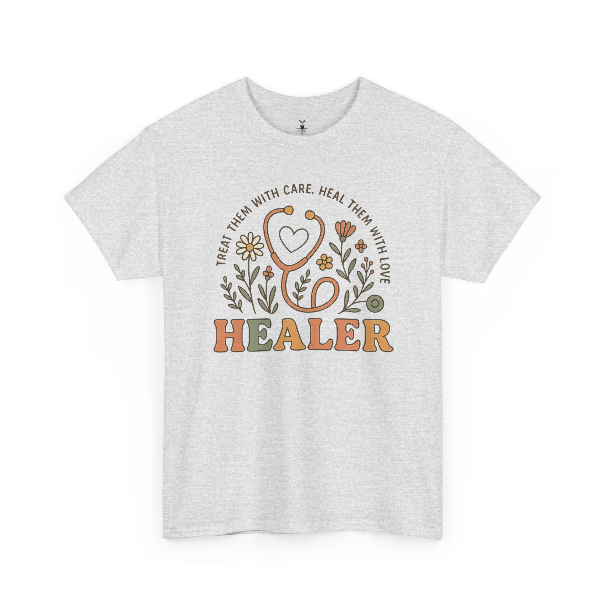 Retro Floral Stethoscope Healer T-Shirt