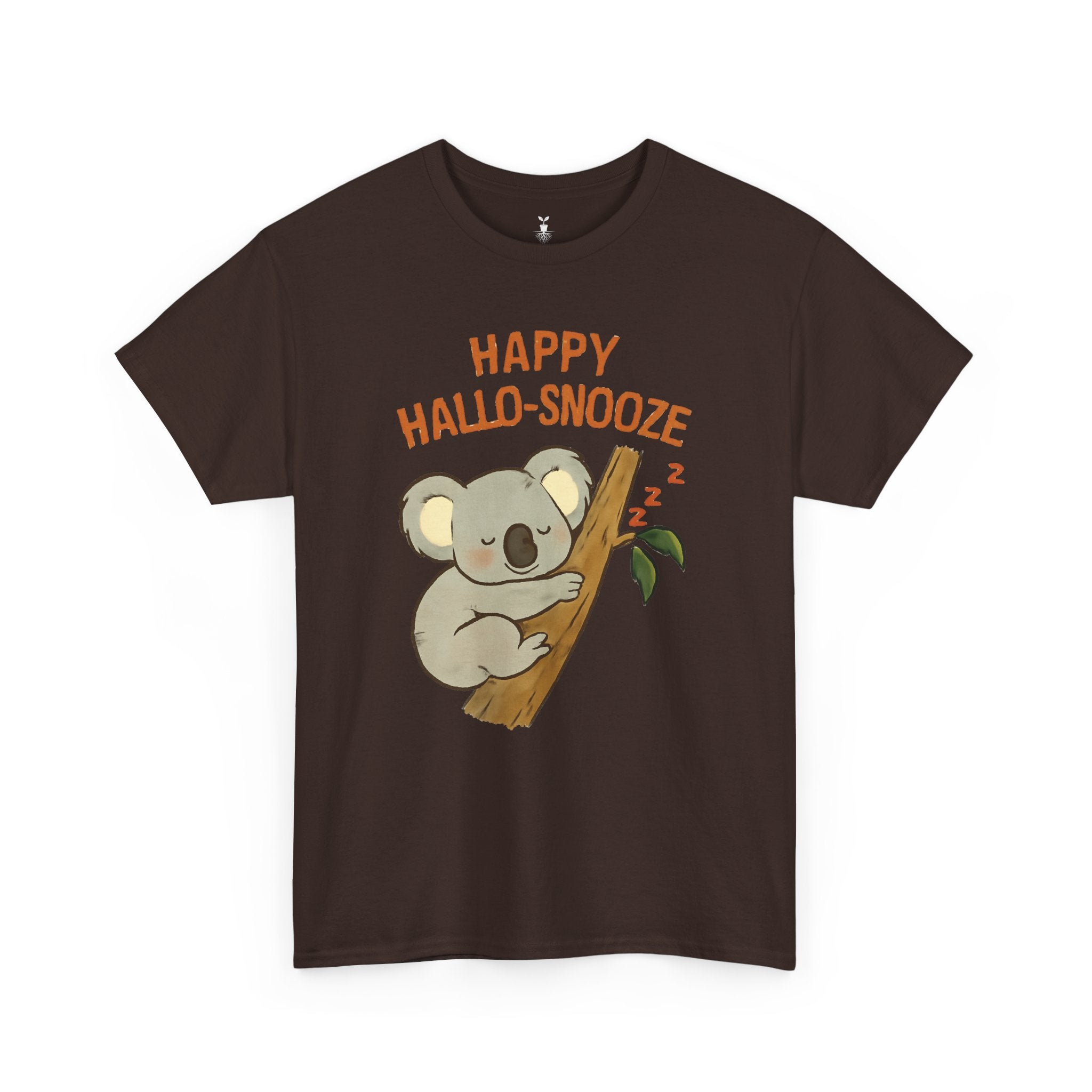 Happy Hallo-Snooze T-Shirt – Funny Sleeping Koala Halloween Graphic Tee, Cute Spooky Season Shirt with Autumn Vibes