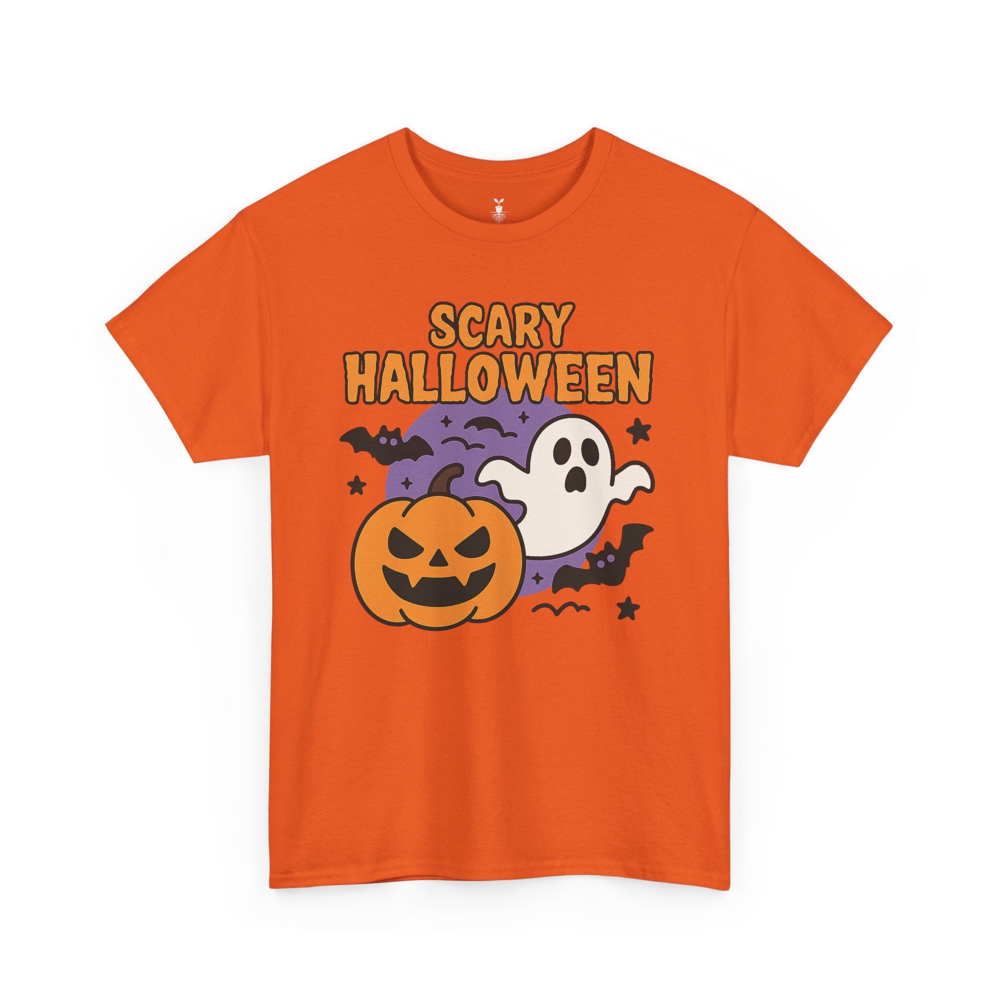 Scary Halloween with Ghost, Pumpkin, and Bats T-Shirt