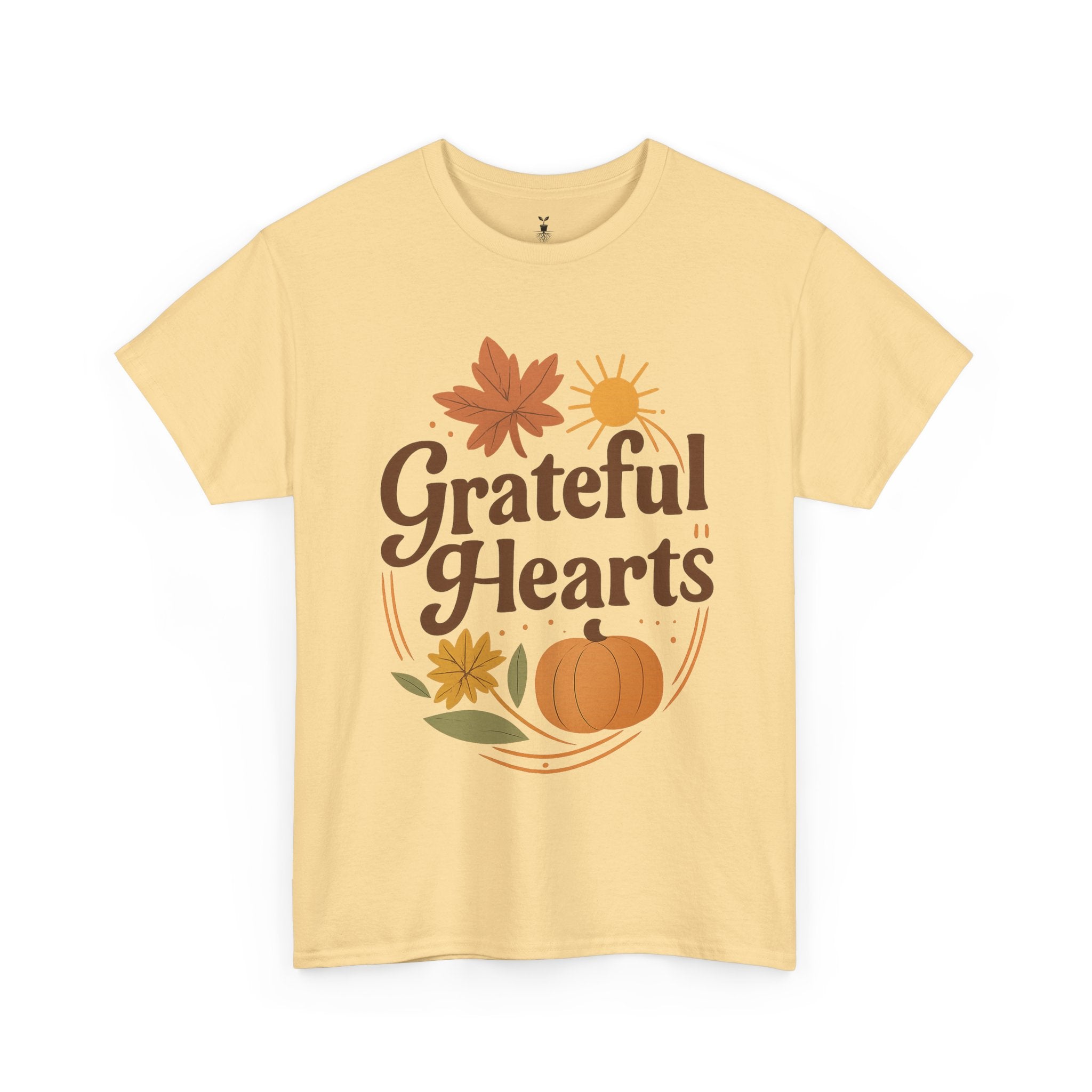 Aesthetic Grateful Hearts Fall Pumpkin Leaves T-shirt