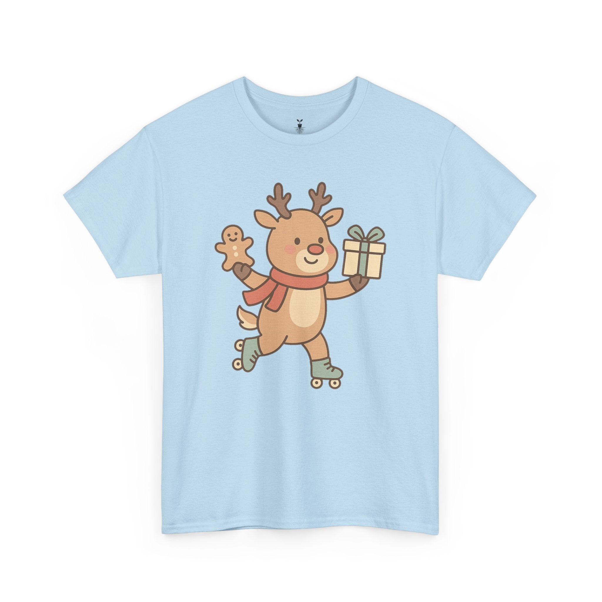 Christmas  Cute Reindeer with Gift & Gingerbread T-Shirt
