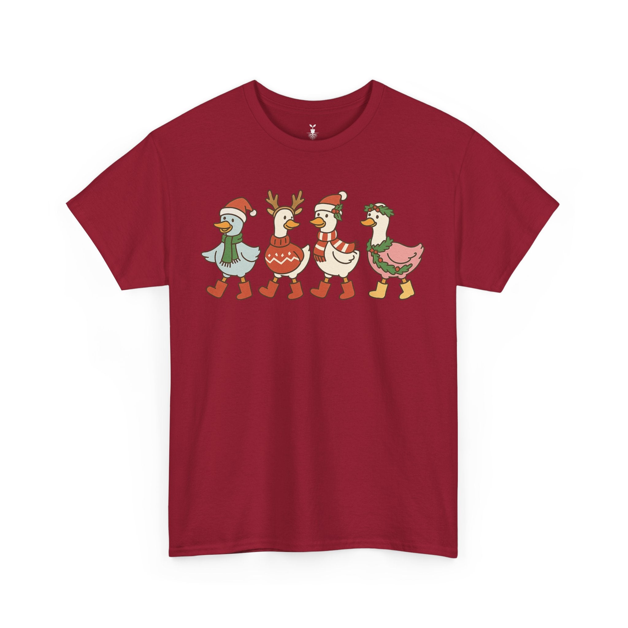 Aesthetic Christmas Ducks Santa Hat, Sweater, and Reindeer Style T-Shirt