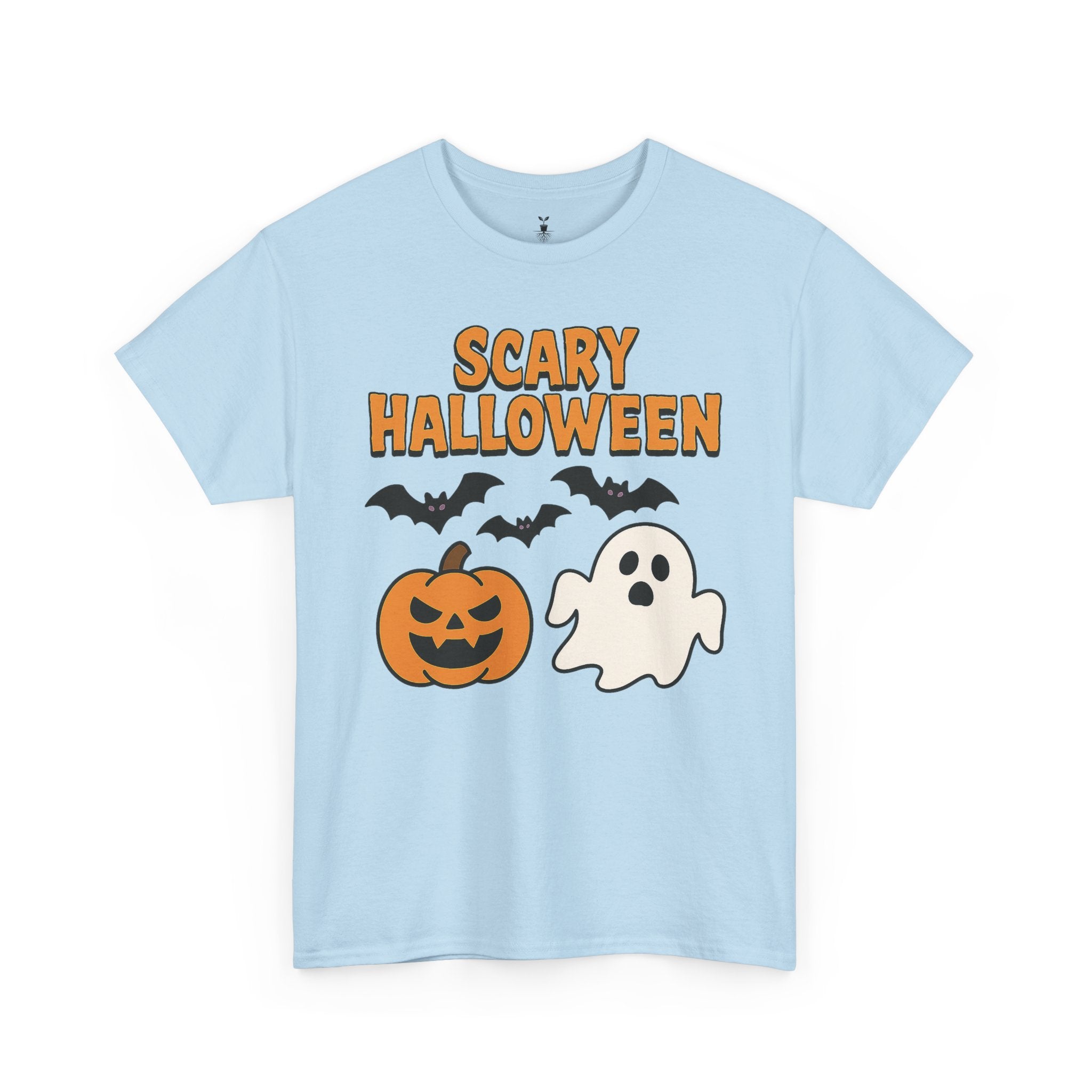 Scary Halloween with Ghost, Pumpkin, and Bats T-Shirt